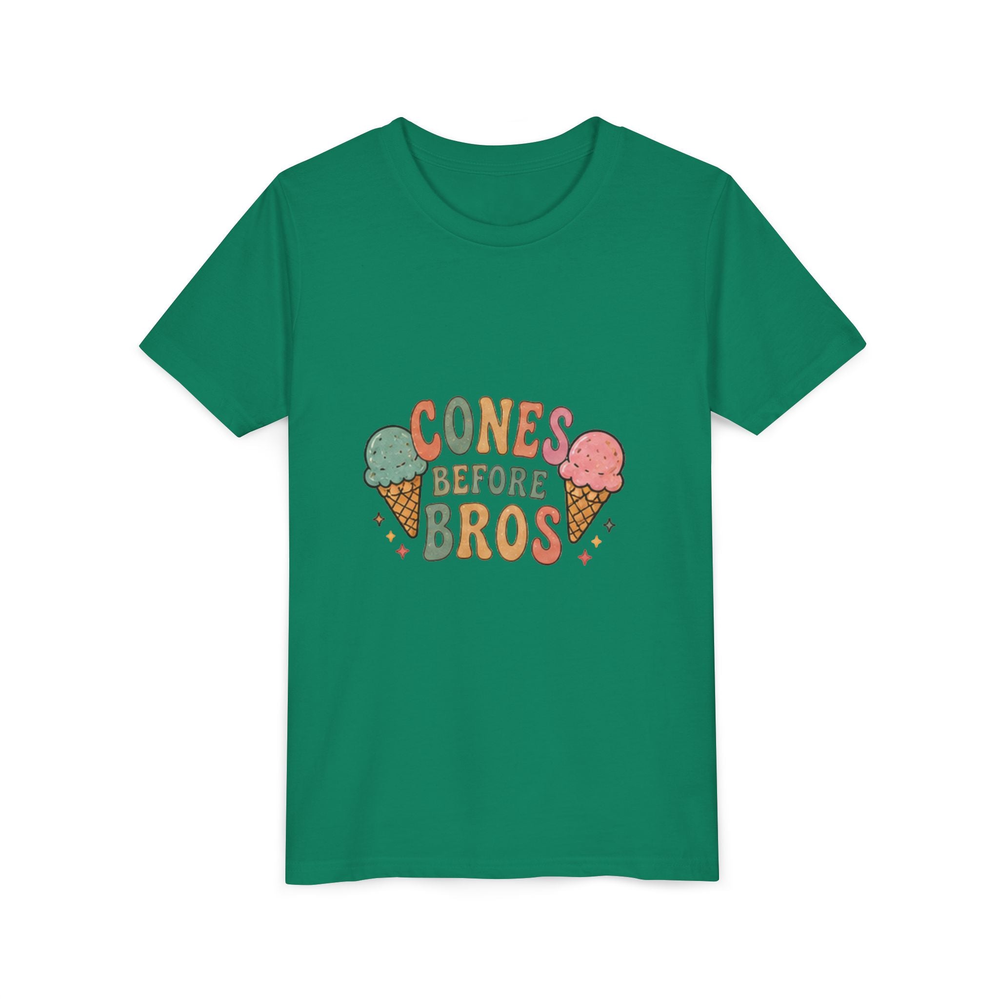 Cones Before Bros Youth Tee - Cute Ice Cream Kids T-Shirt