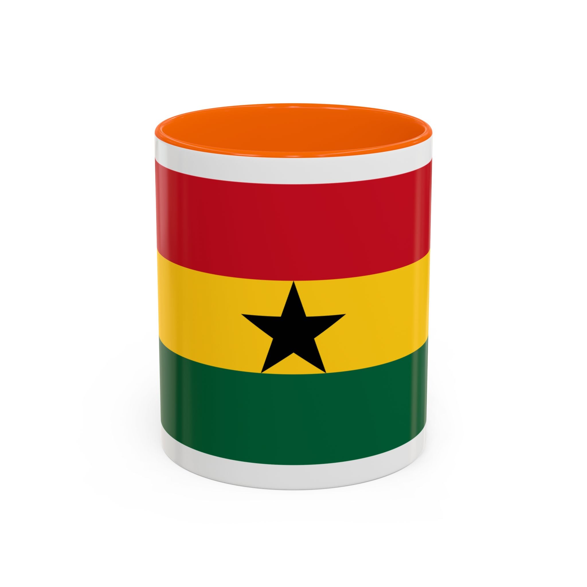 Ghana Flag Accent Coffee Mug – Black Star Red Yellow Green 11/15oz