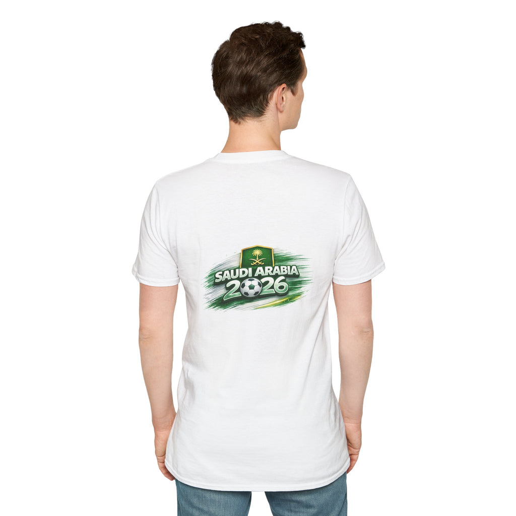 Saudi Arabia Map T-Shirt — Green Watercolor Flag Design (Saudi Arabia 2026)