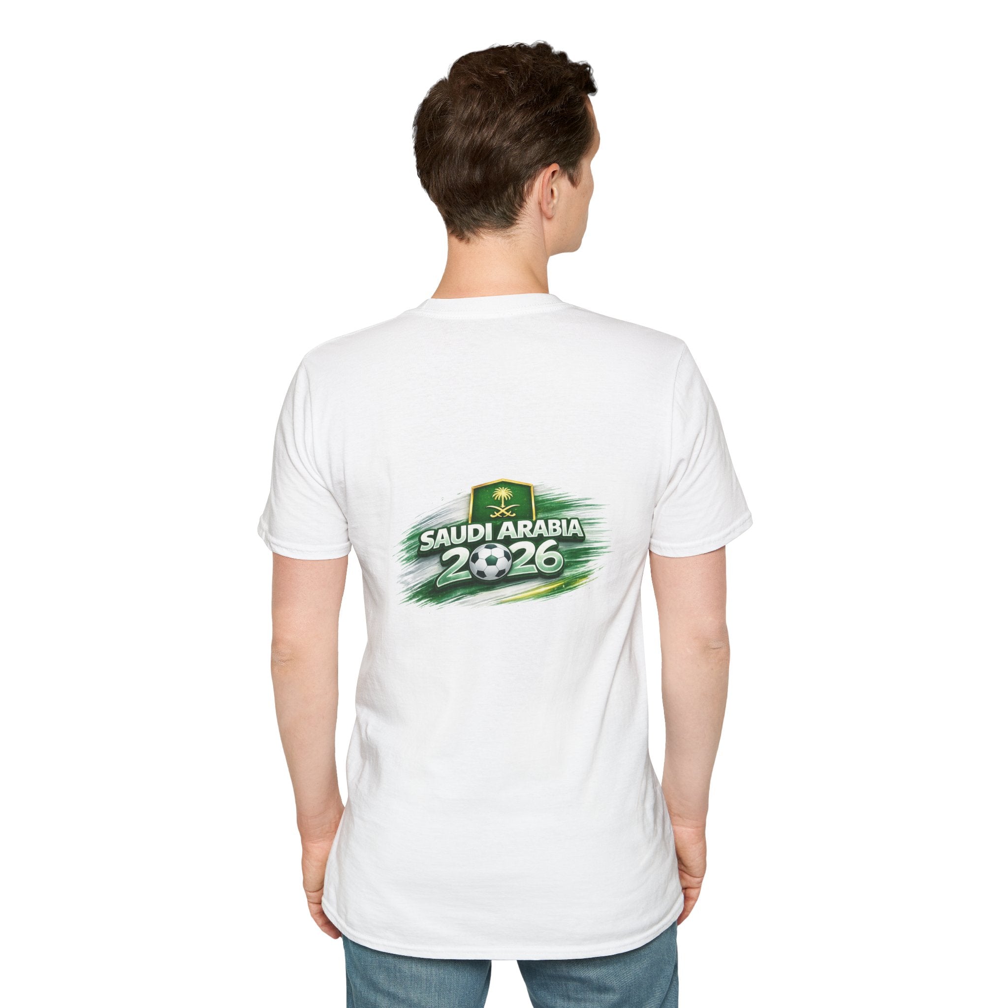 Saudi Arabia Map T-Shirt — Green Watercolor Flag Design (Saudi Arabia 2026)