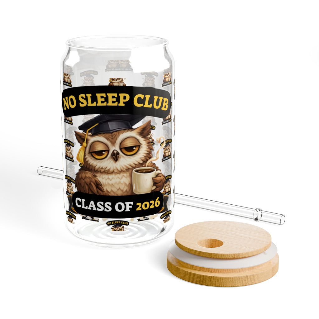 No Sleep Club Sipper Glass — Class of 2020 Graduation Tumbler (16oz)