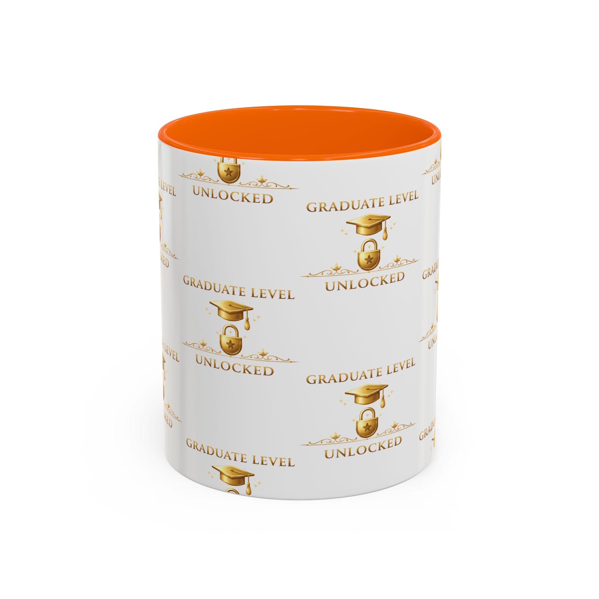 Graduation Level Unlocked Coffee Mug — Gold Cap Grad Gift (11/15oz)