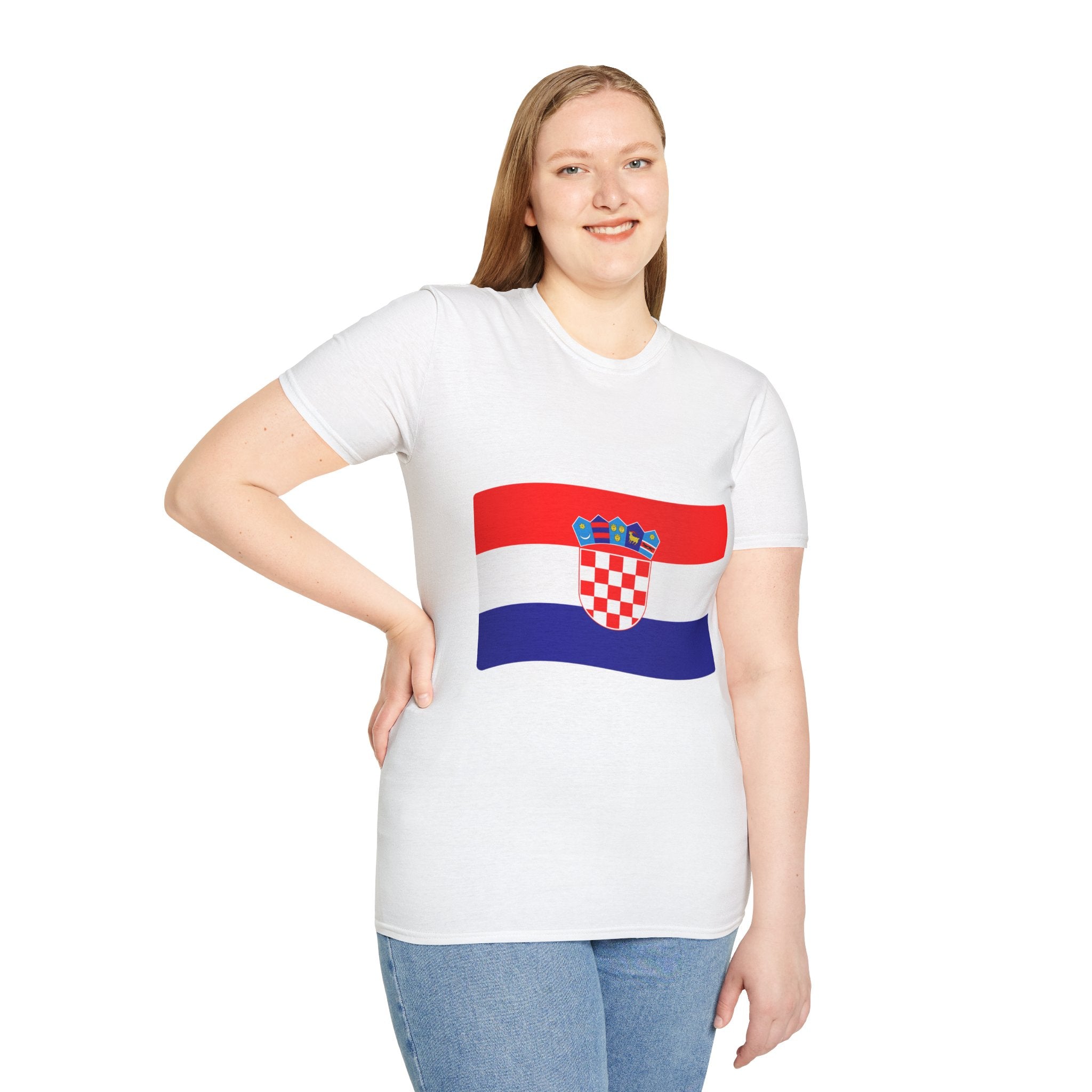 Croatia 2026 Flag T-Shirt — Croatian Crest & Ribbon Soccer Fan Tee