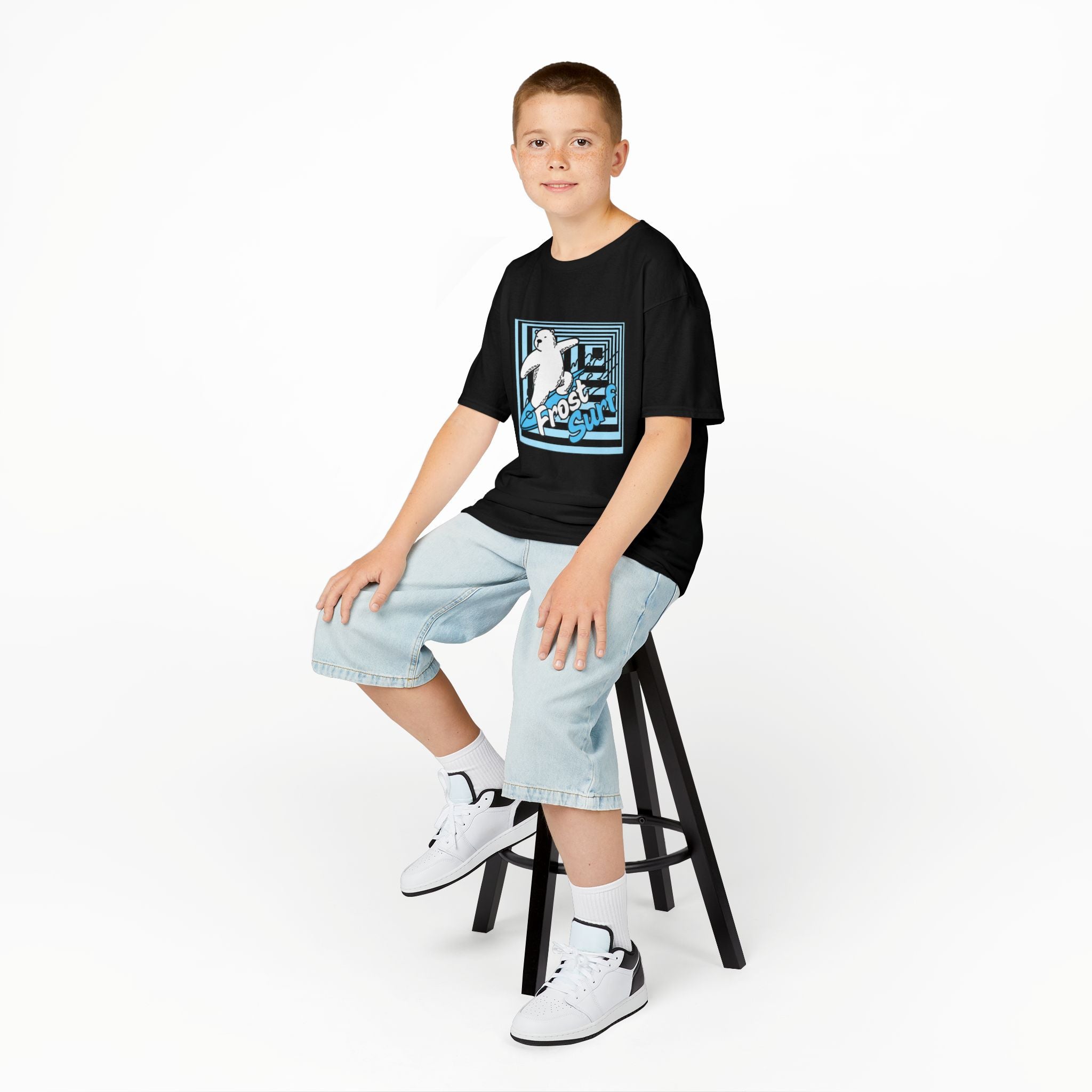 Kids Tee — 'Frost Surf' Polar Bear Surfing Graphic