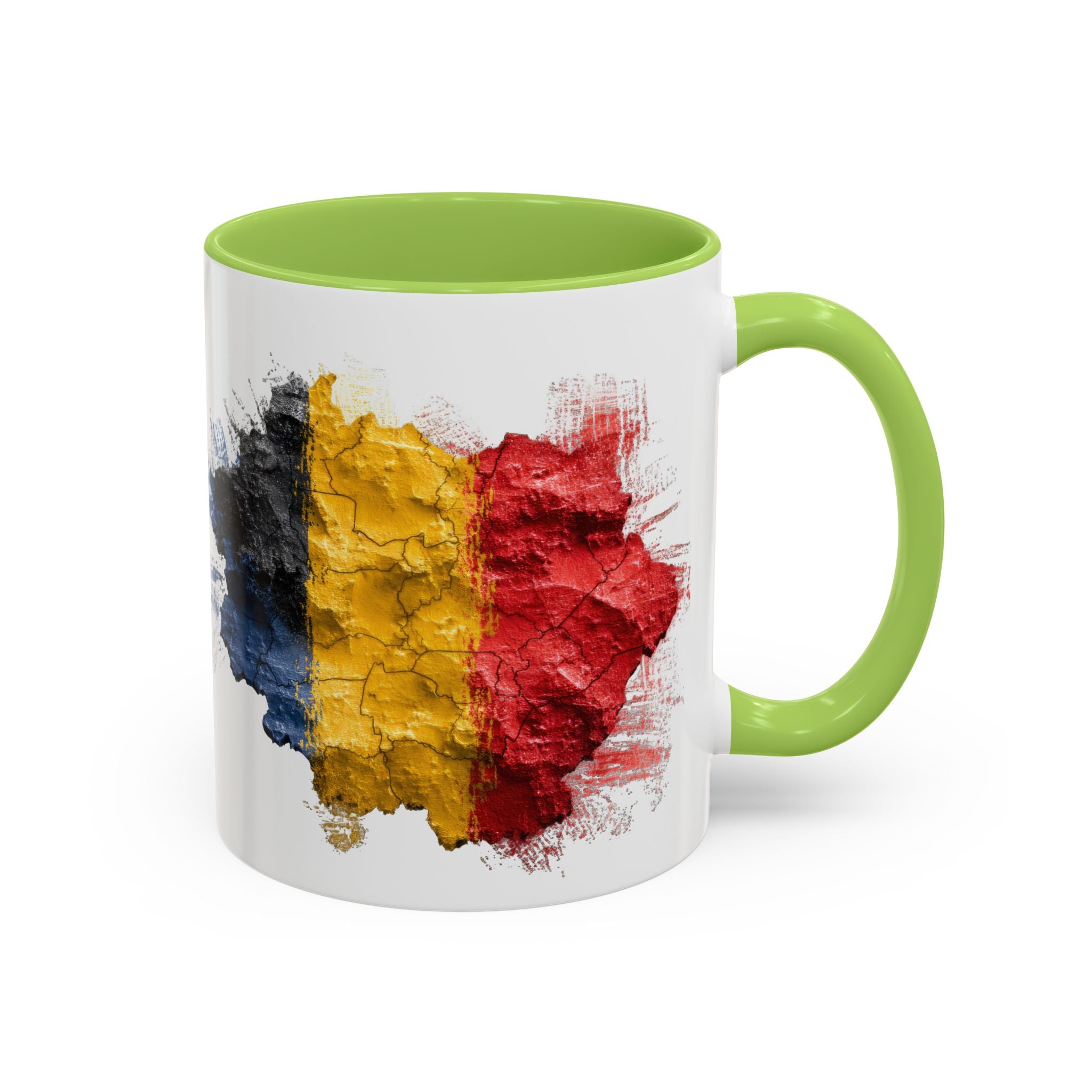 Belgium Flag Coffee Mug – Distressed Watercolor Accent Mug (11/15oz)