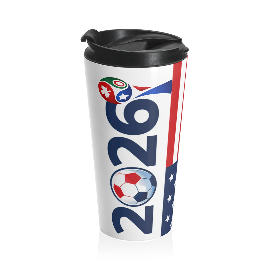 Patriotic Stainless Steel Travel Mug — USA Flag Stars & Stripes Design