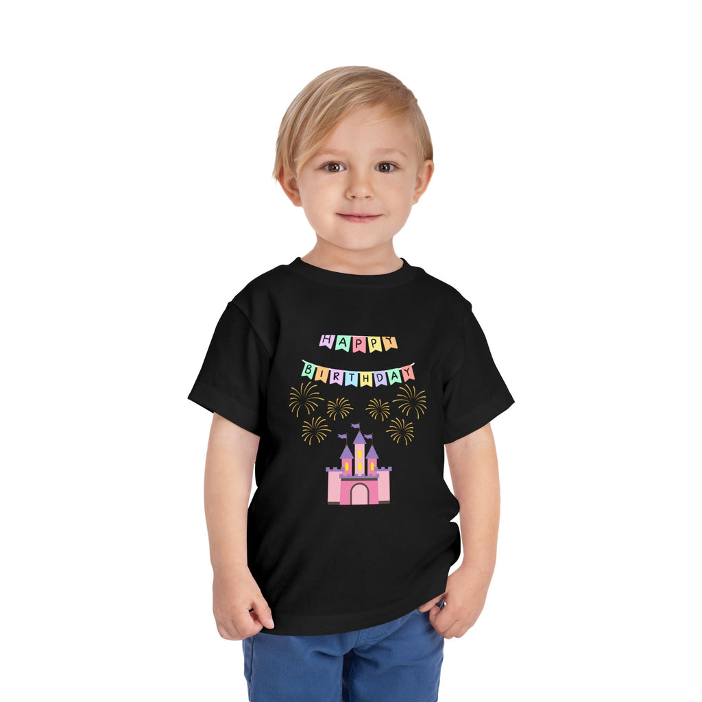 Toddler Birthday Castle Tee — "Happy Birthday" Princess Shirt