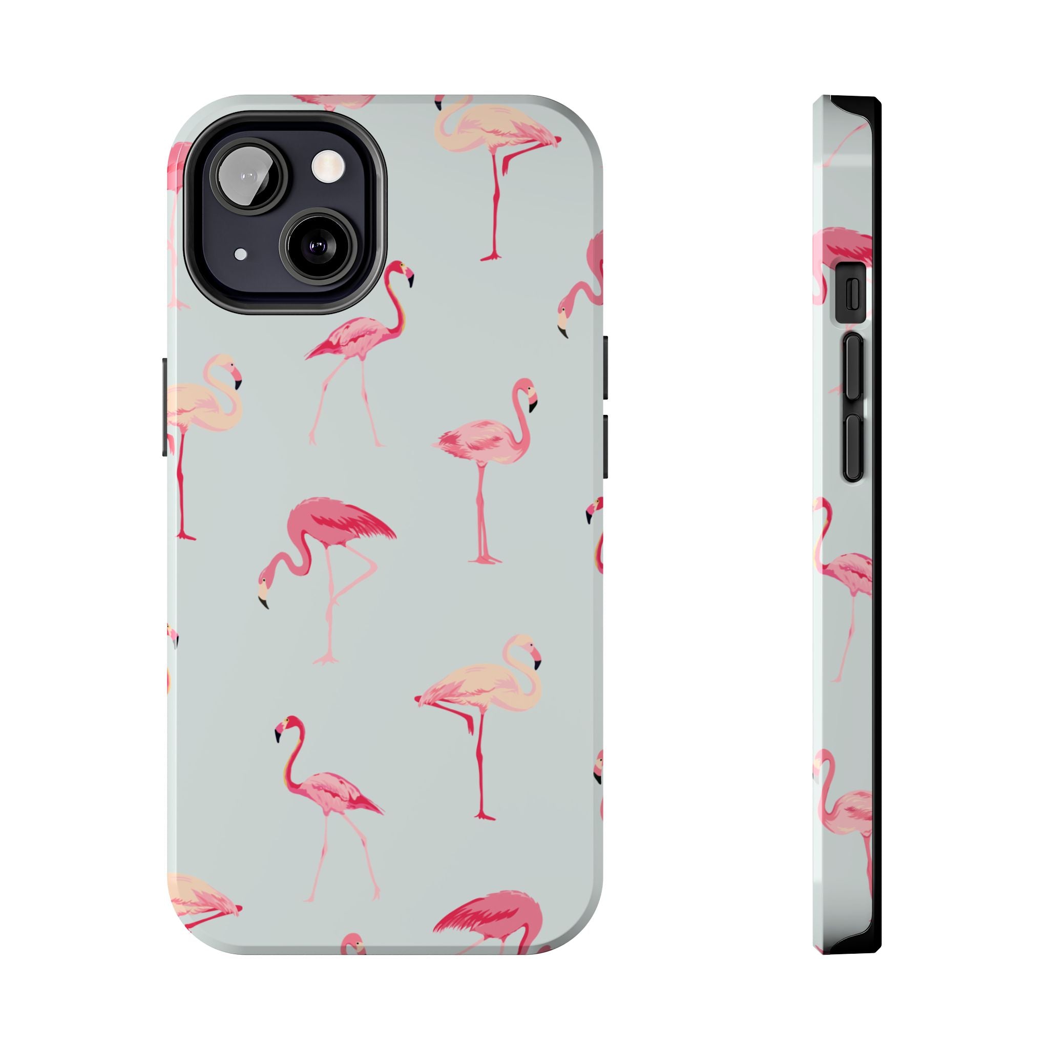 Flamingo Pattern Tough Phone Case — Cute Pink Birds Protective Phone Cover