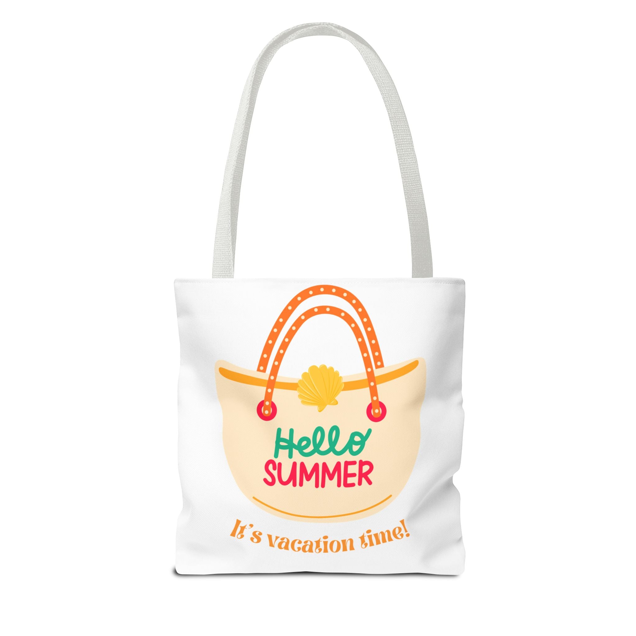 Hello Summer Tote Bag — "It's Vacation Time!" Beach Canvas Tote