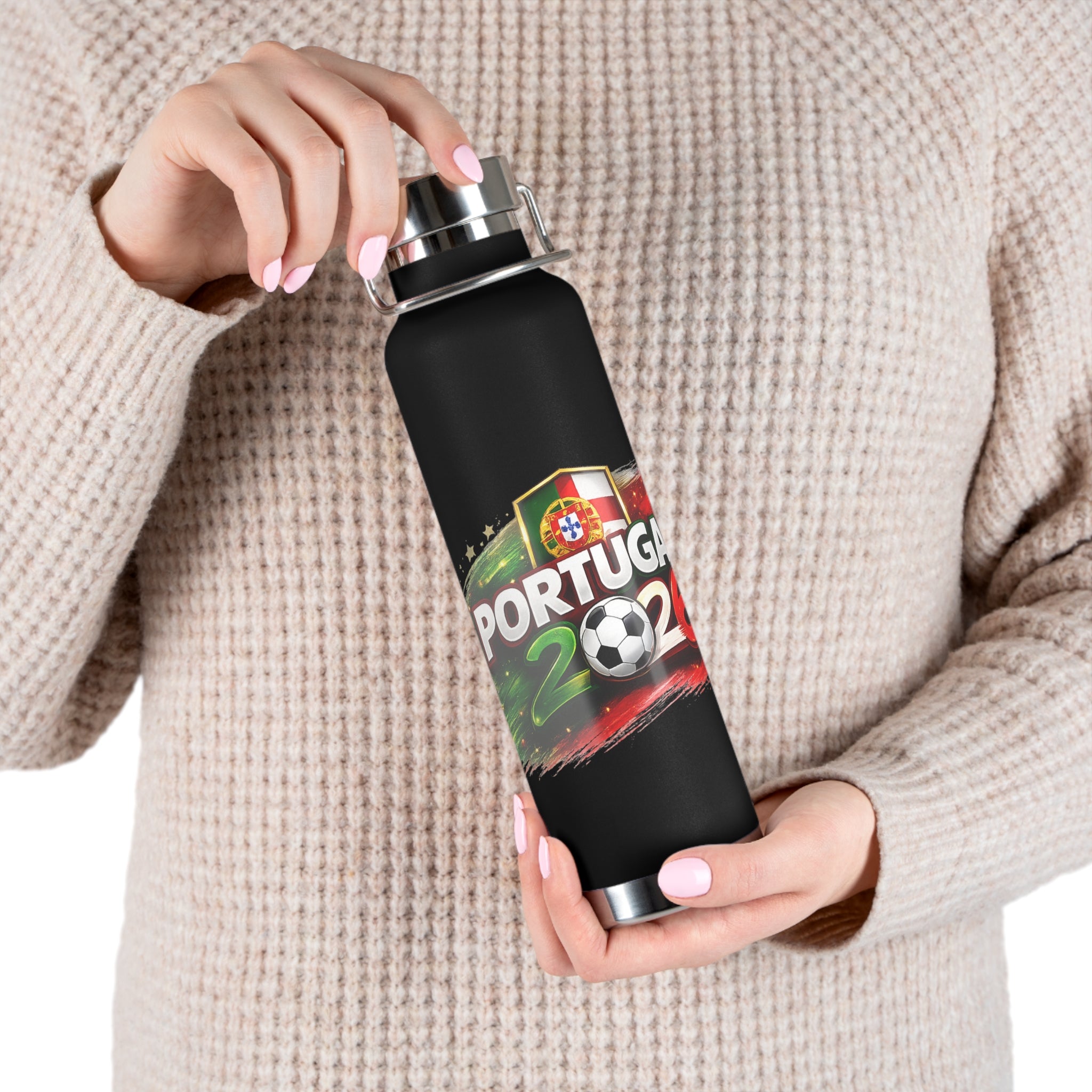 Portugal 2026 Soccer Stainless Bottle — 22oz Insulated Vacuum Tumbler