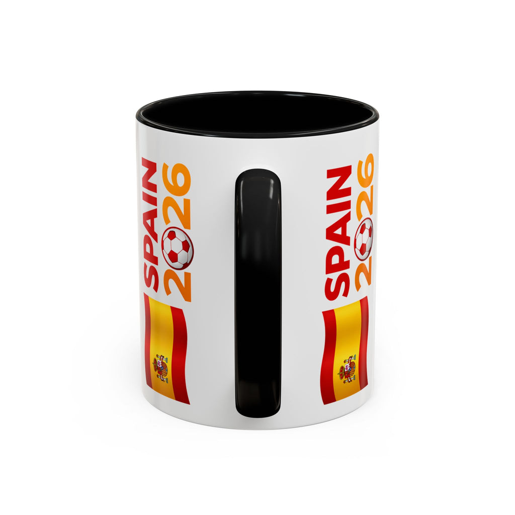 Spain 2026 Soccer Trophy Accent Coffee Mug — Spain Flag Football Fan Gift (11/15oz)