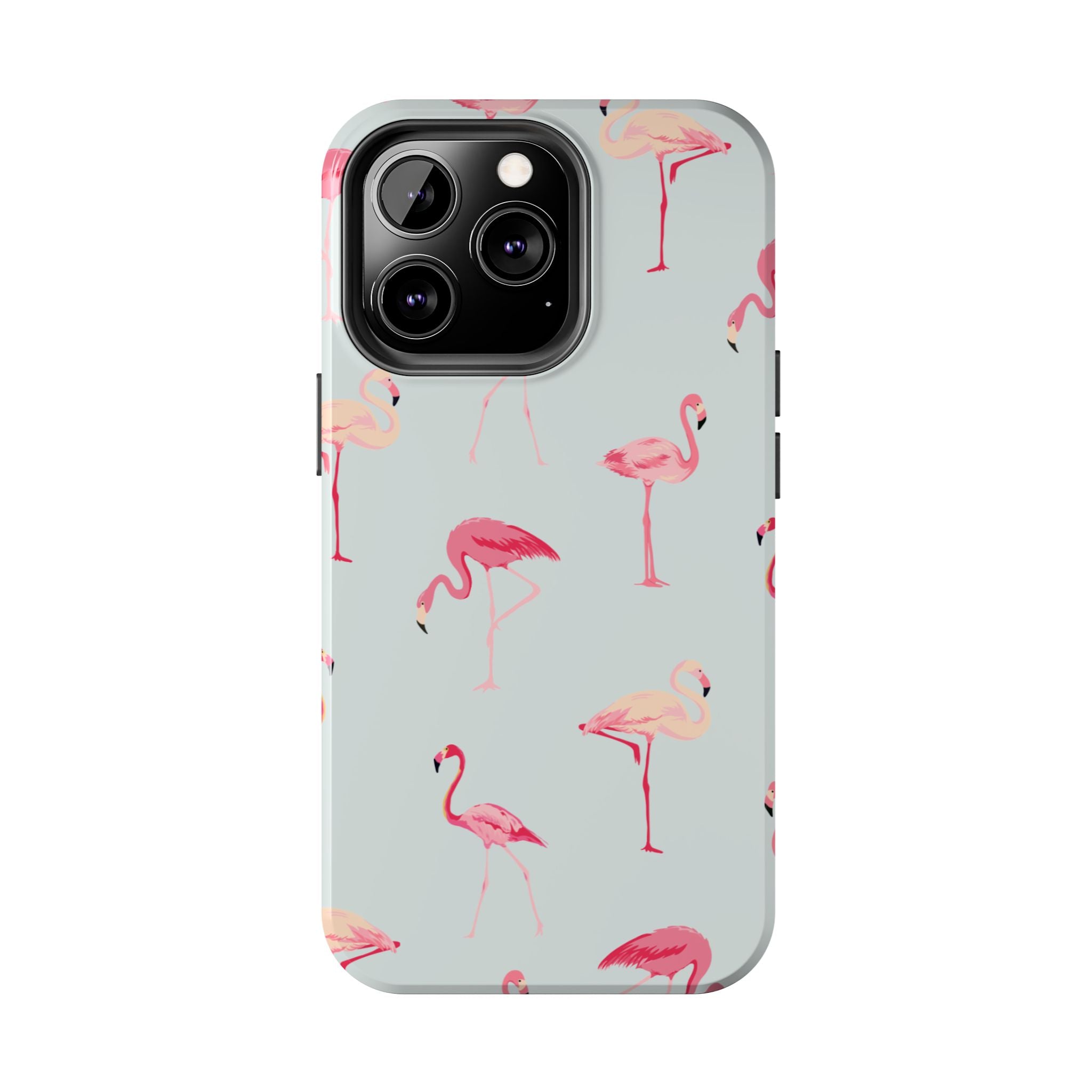 Flamingo Pattern Tough Phone Case — Cute Pink Birds Protective Phone Cover
