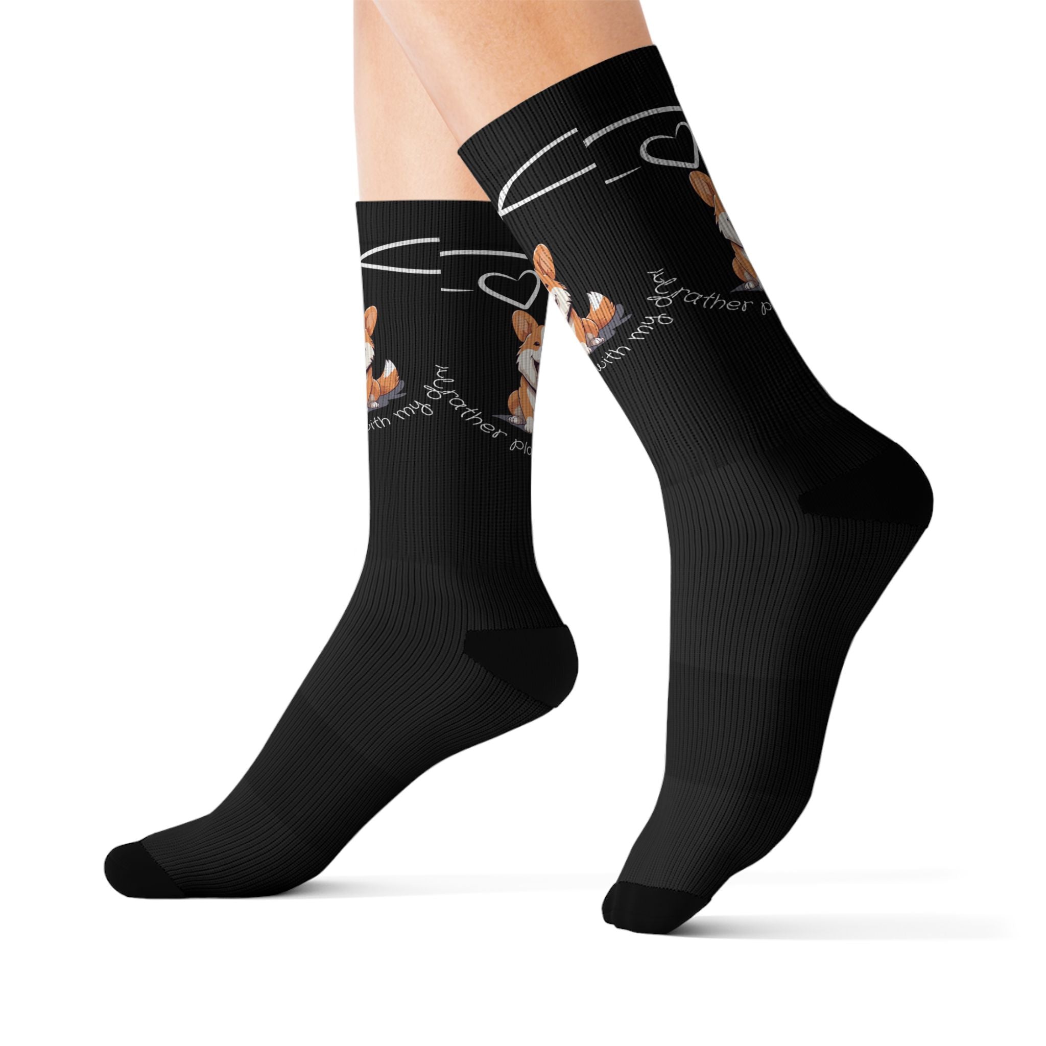 Corgi Love Sublimation Socks — "You’re My Favorite" Cute Dog Crew Socks
