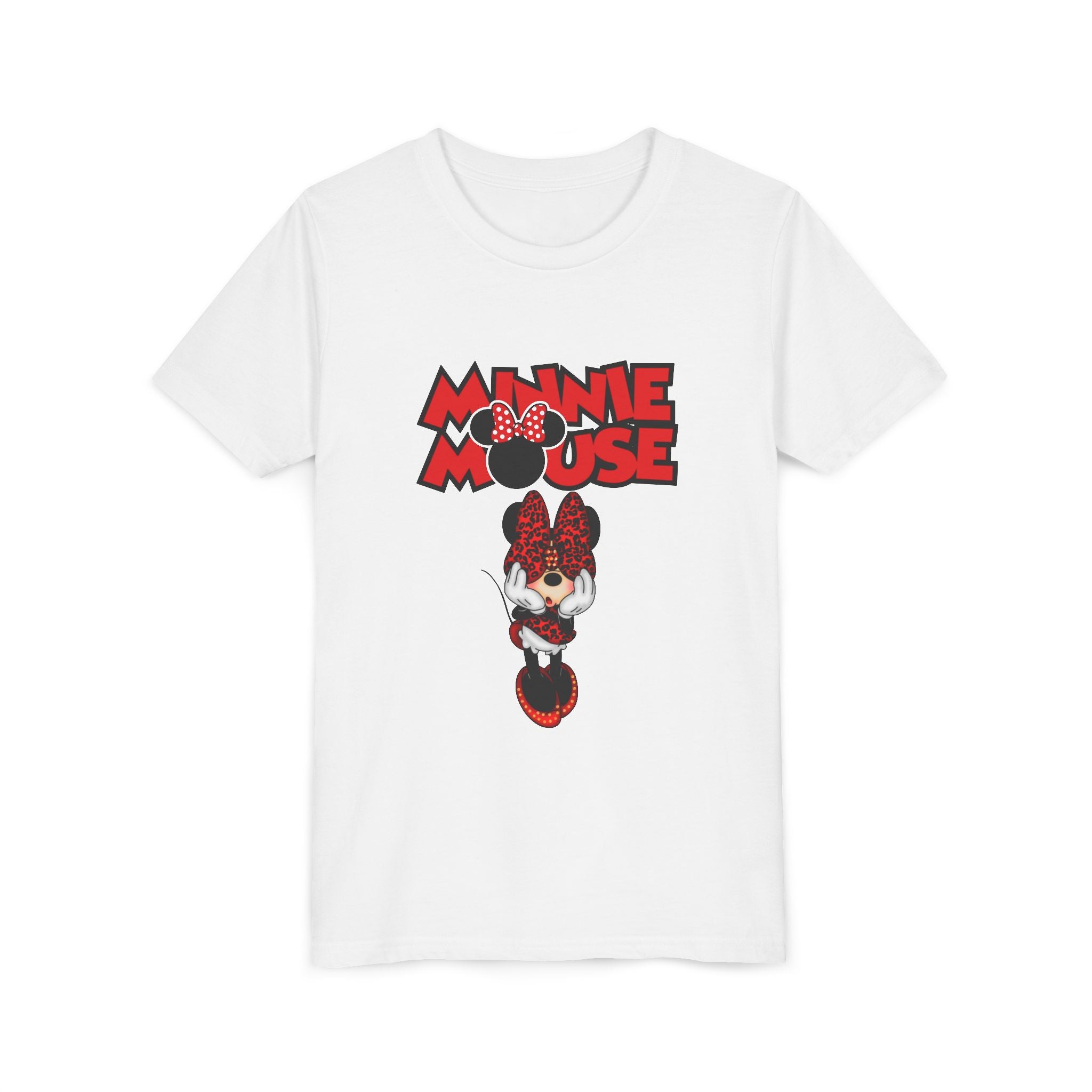 Minnie Mouse Youth Tee – Polka Dot Bow Graphic Kids Shirt