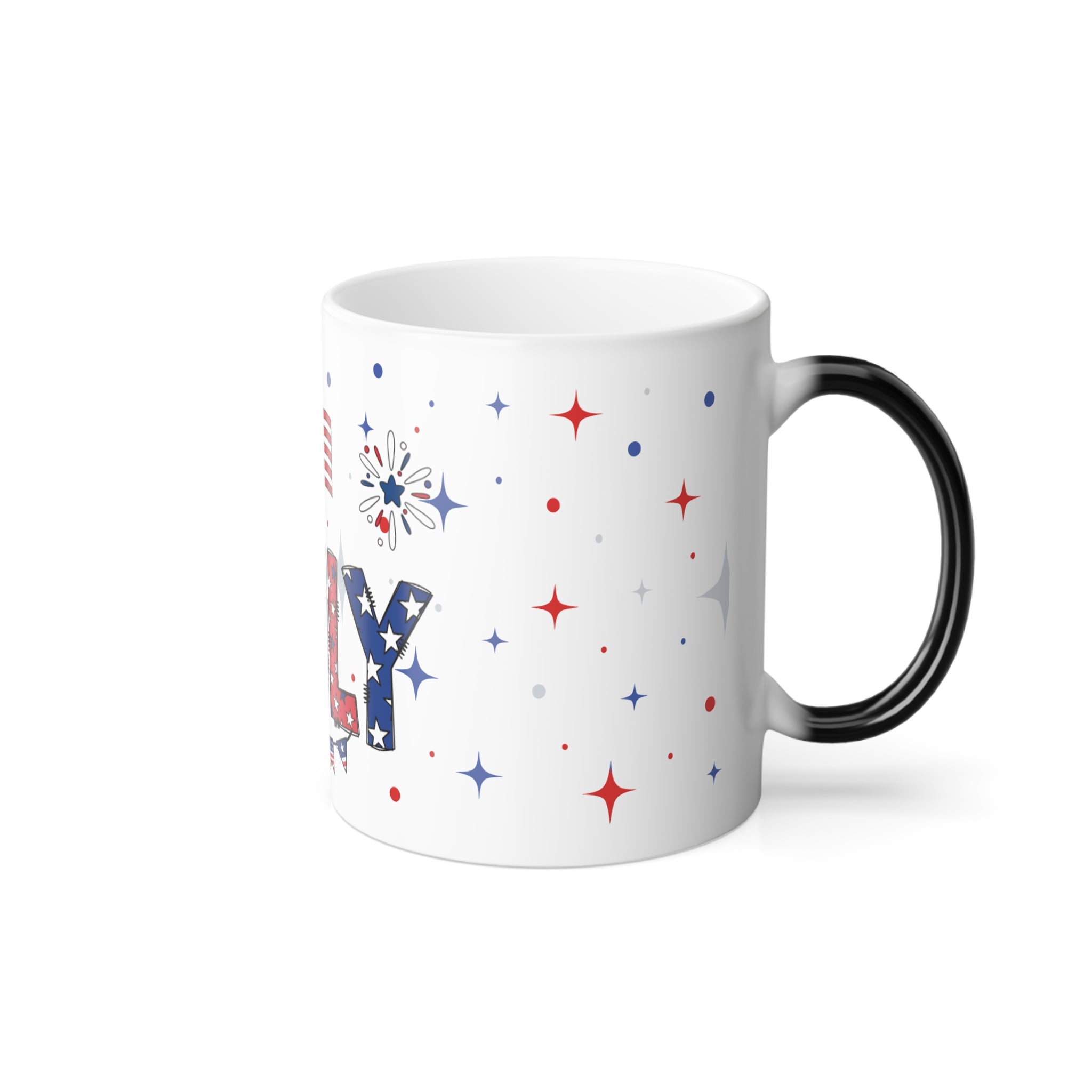 4th of July Color-Changing Mug, 11oz — Patriotic USA Flag Heat Reveal