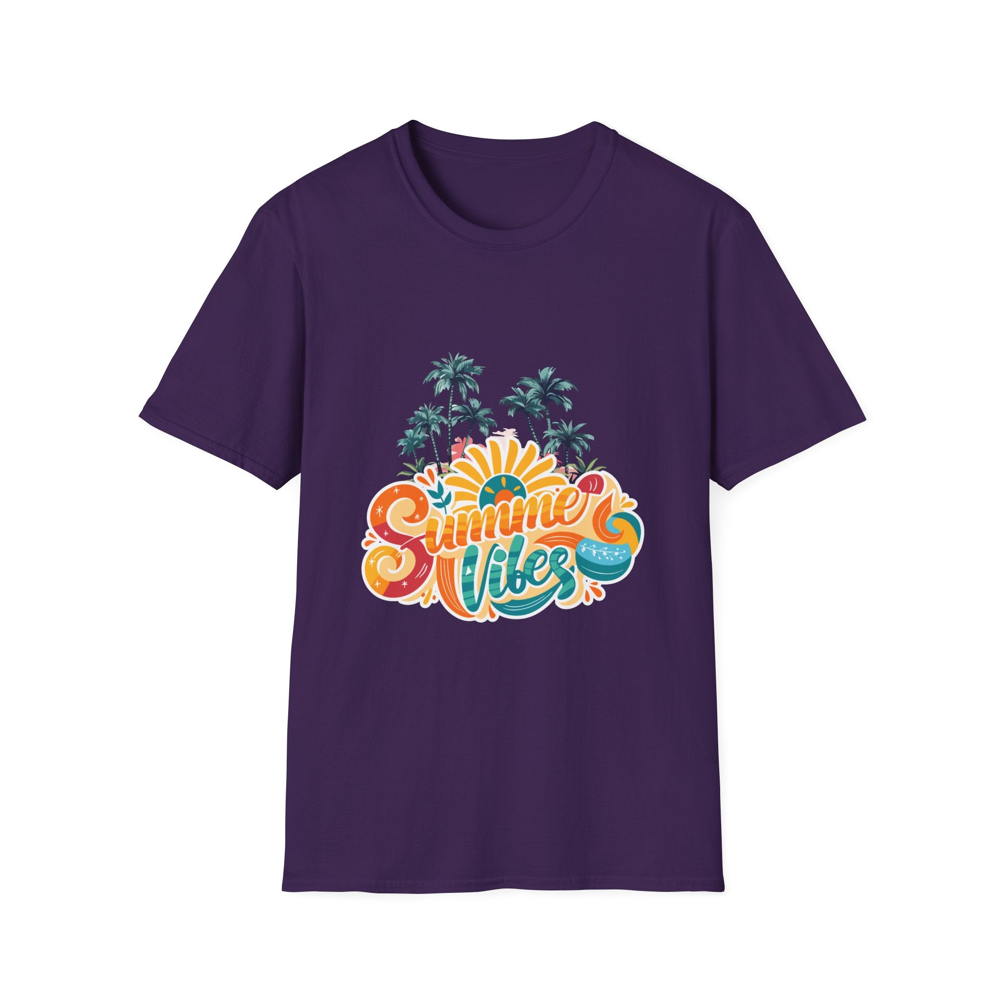 Summer Vibes T-Shirt — Retro Beach Palm Tree Graphic