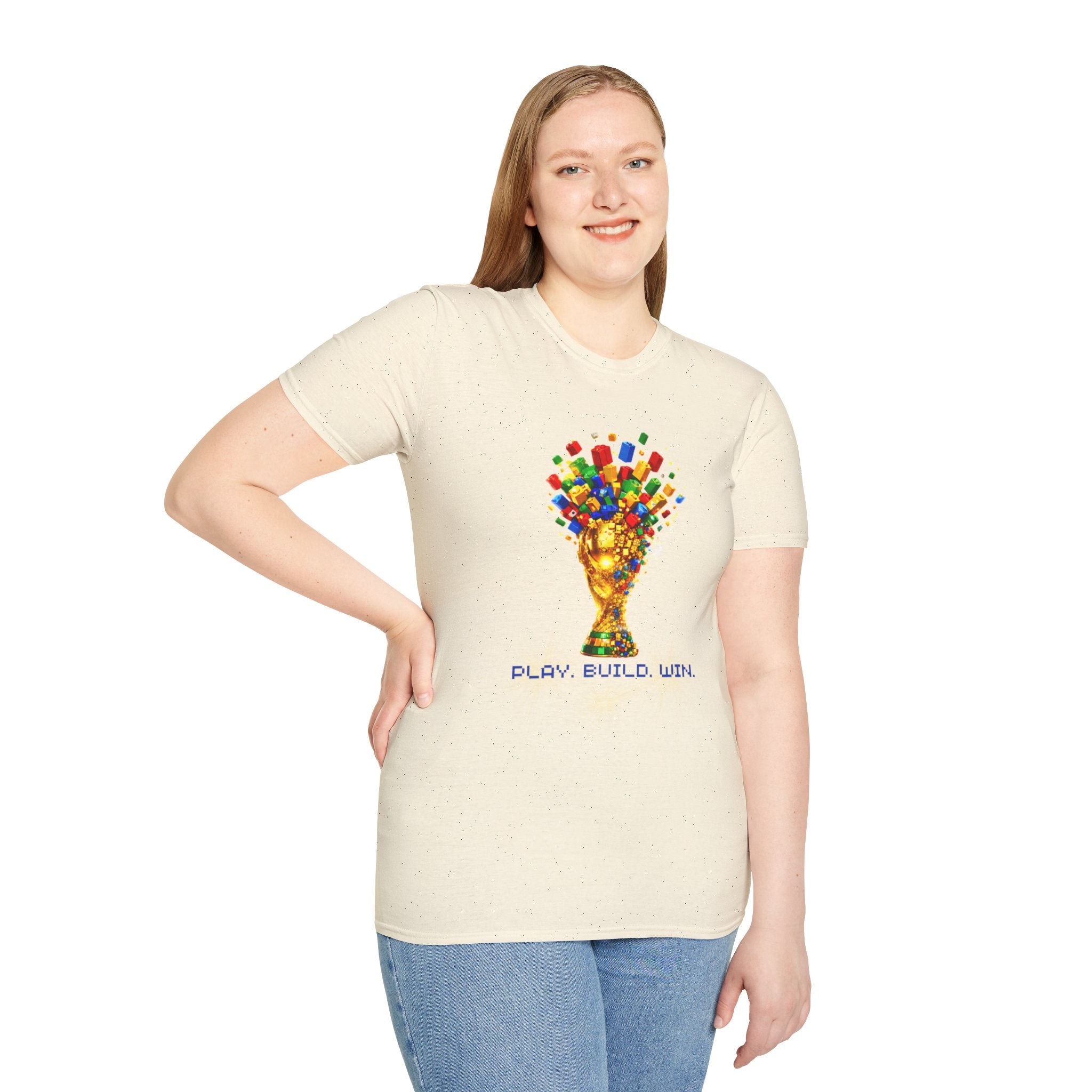 T-Shirt — Play. Build. Win. LEGO Trophy Graphic Tee