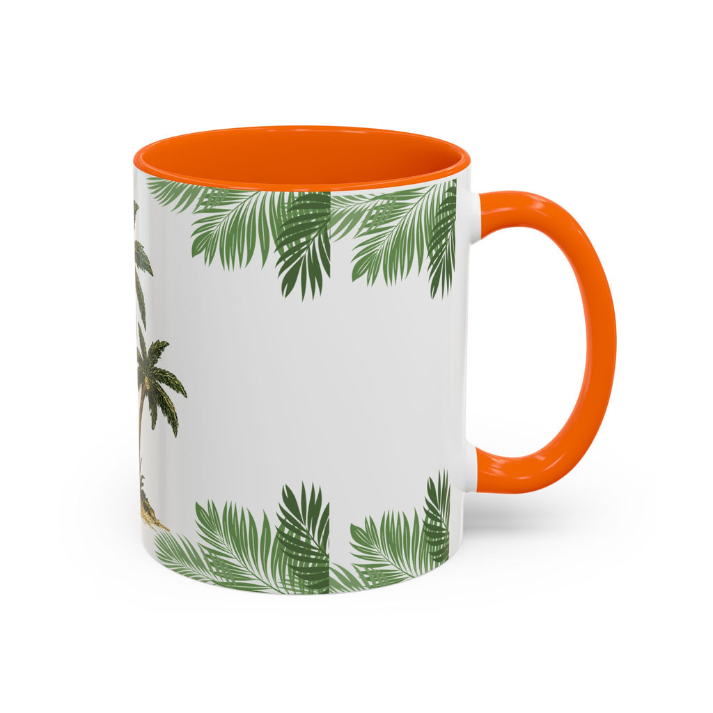 Tropical Palm Coffee Mug — Beachy Accent Mug with Palm Leaves (11oz)
