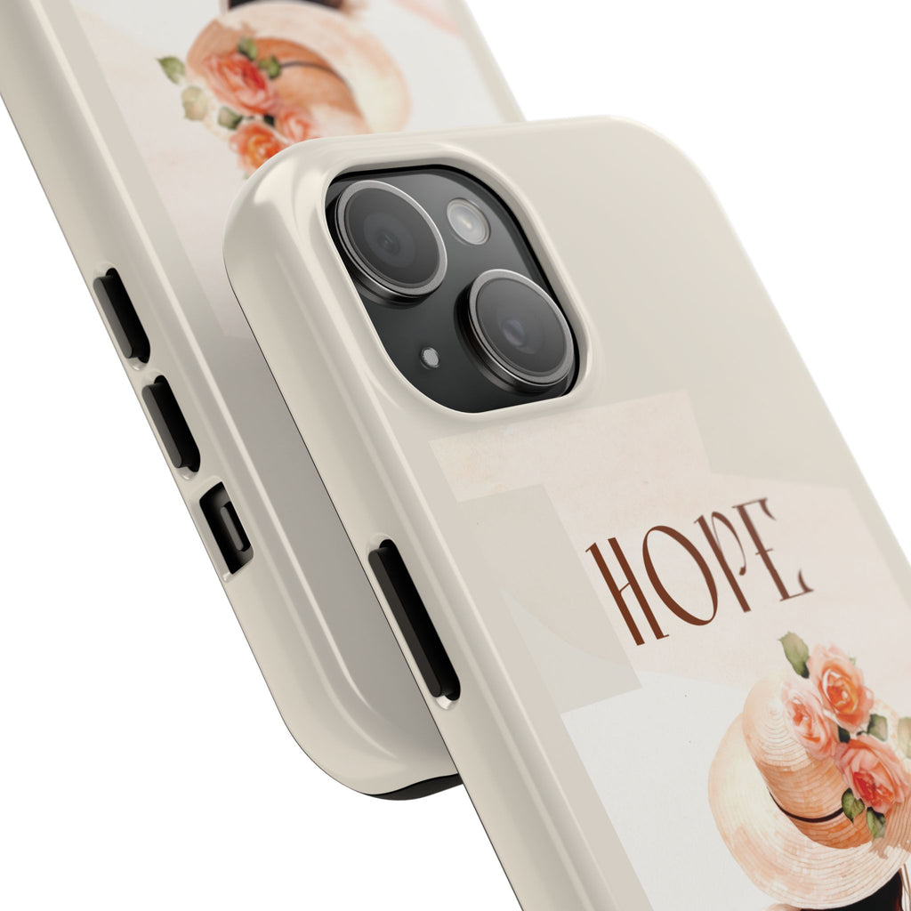 Hope Floral Tough Phone Case — Protective iPhone Case with Watercolor Girl & Flowers