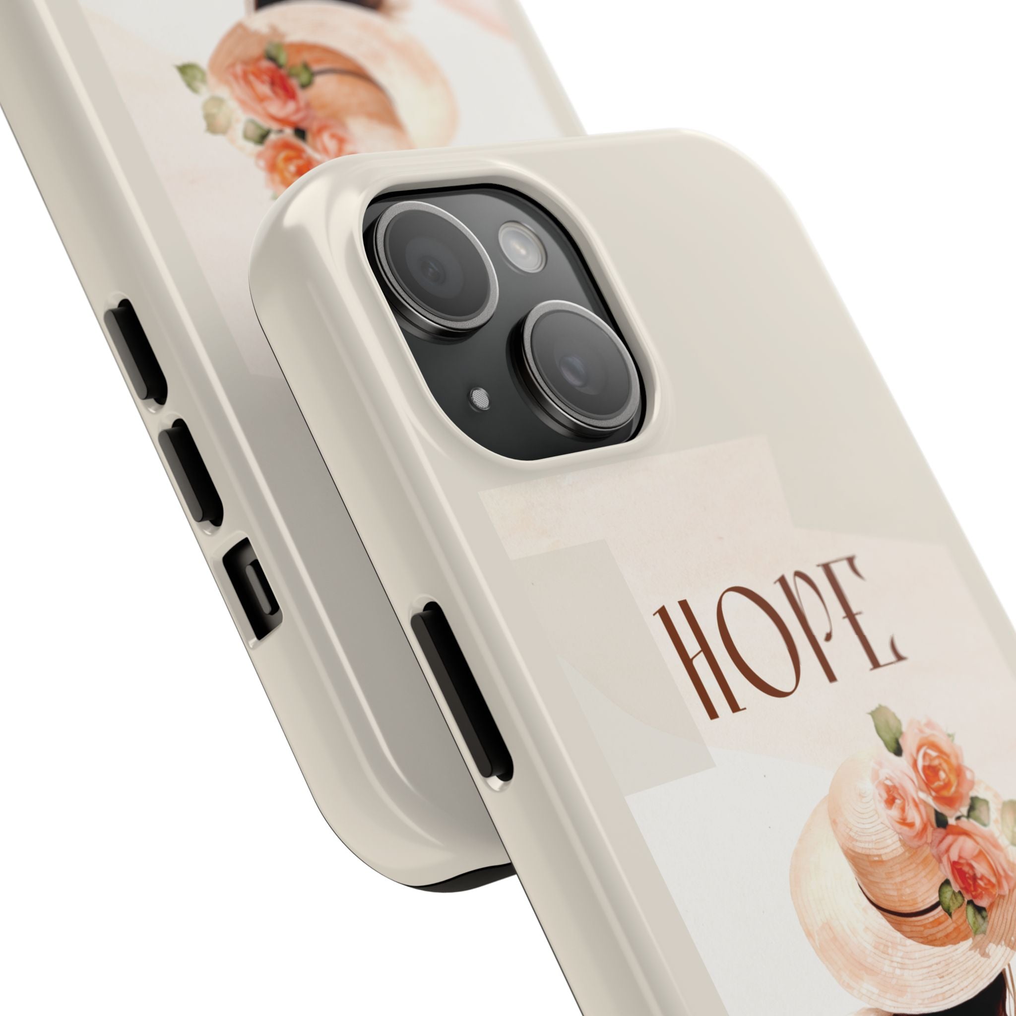 Hope Floral Tough Phone Case — Protective iPhone Case with Watercolor Girl & Flowers