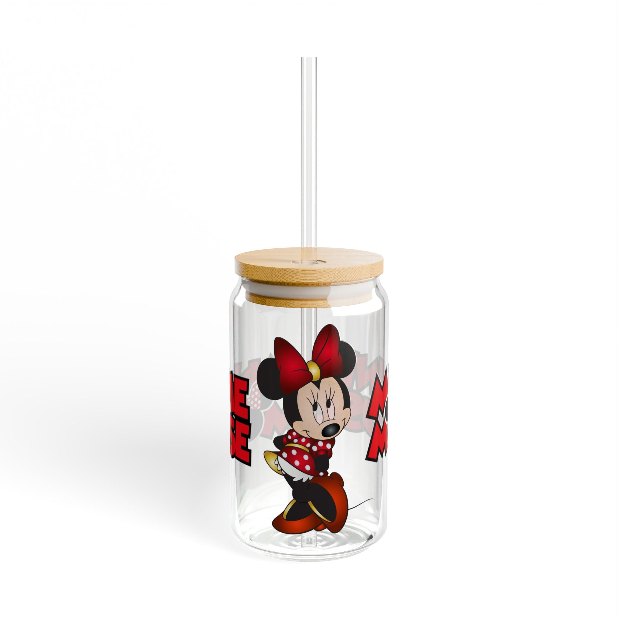 Minnie Mouse 16oz Sipper Glass with Bamboo Lid & Straw