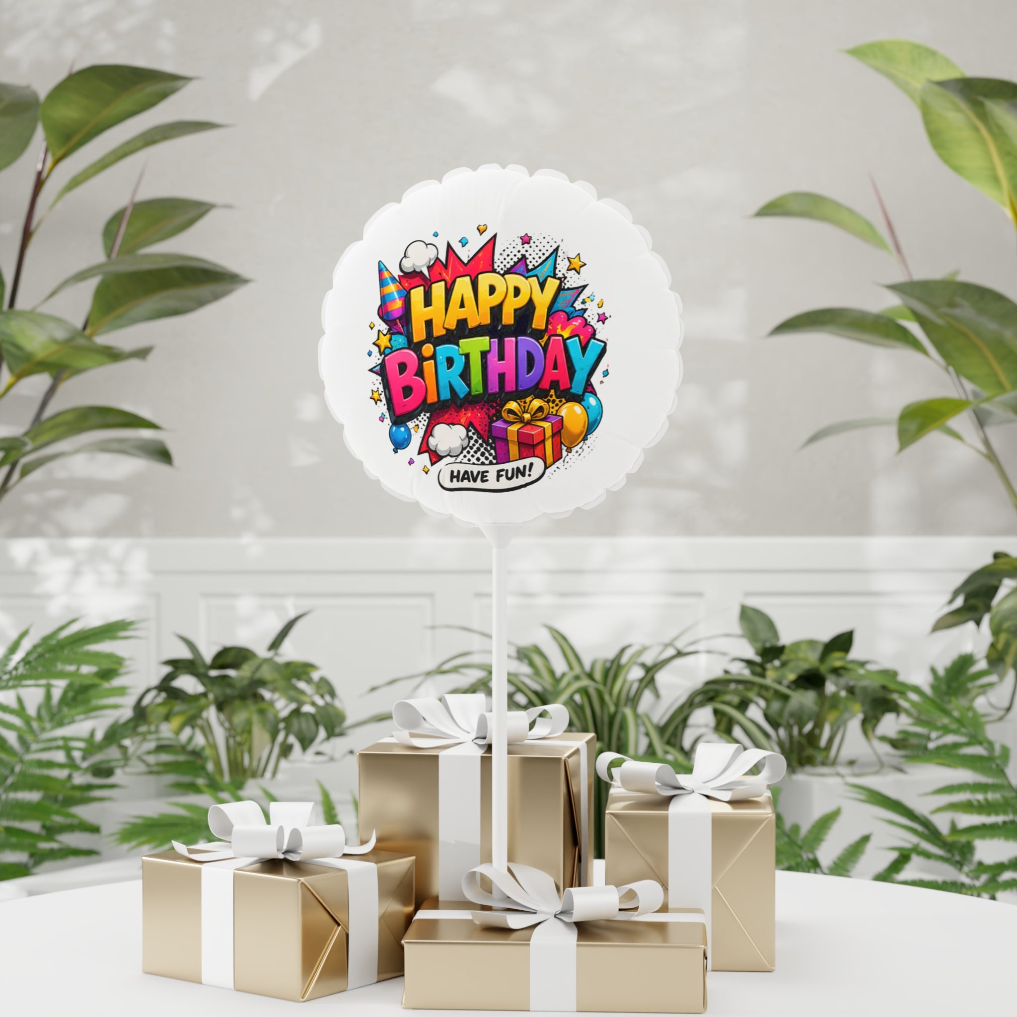 11" Icy Blue "Happy Birthday" Balloon