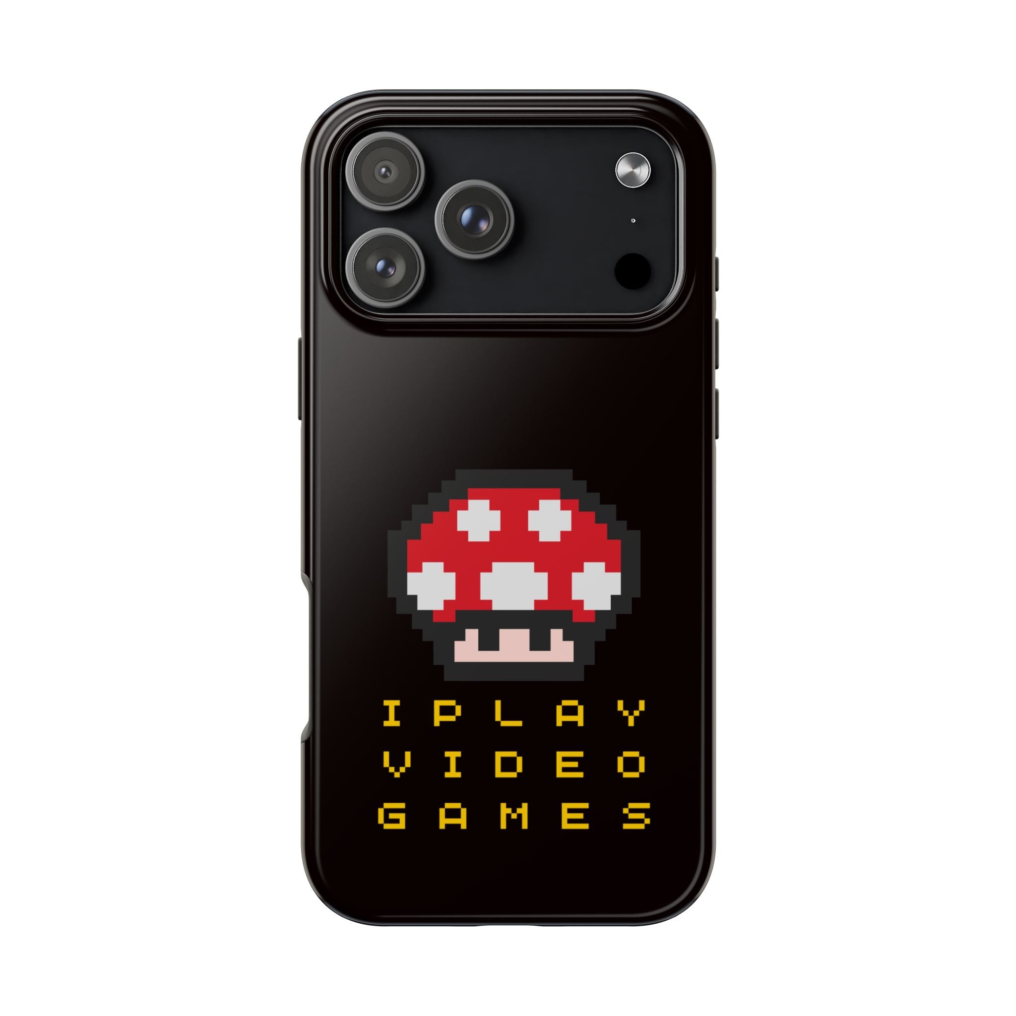 I Play Video Games Pixel Mushroom Phone Case — Tough Protective Gamer Case