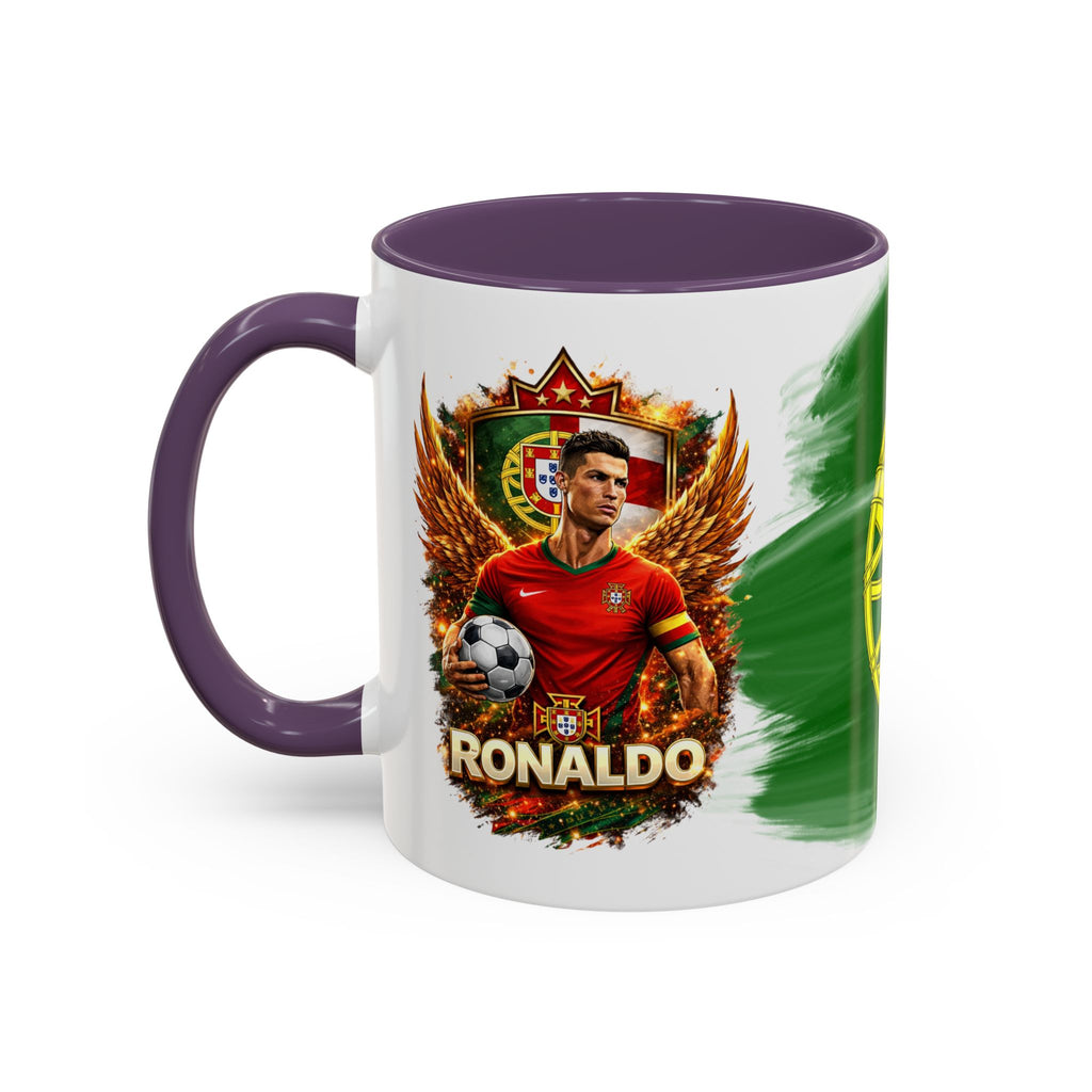 Portugal Flag Accent Coffee Mug — Painted Portuguese Crest Design (11/15oz)