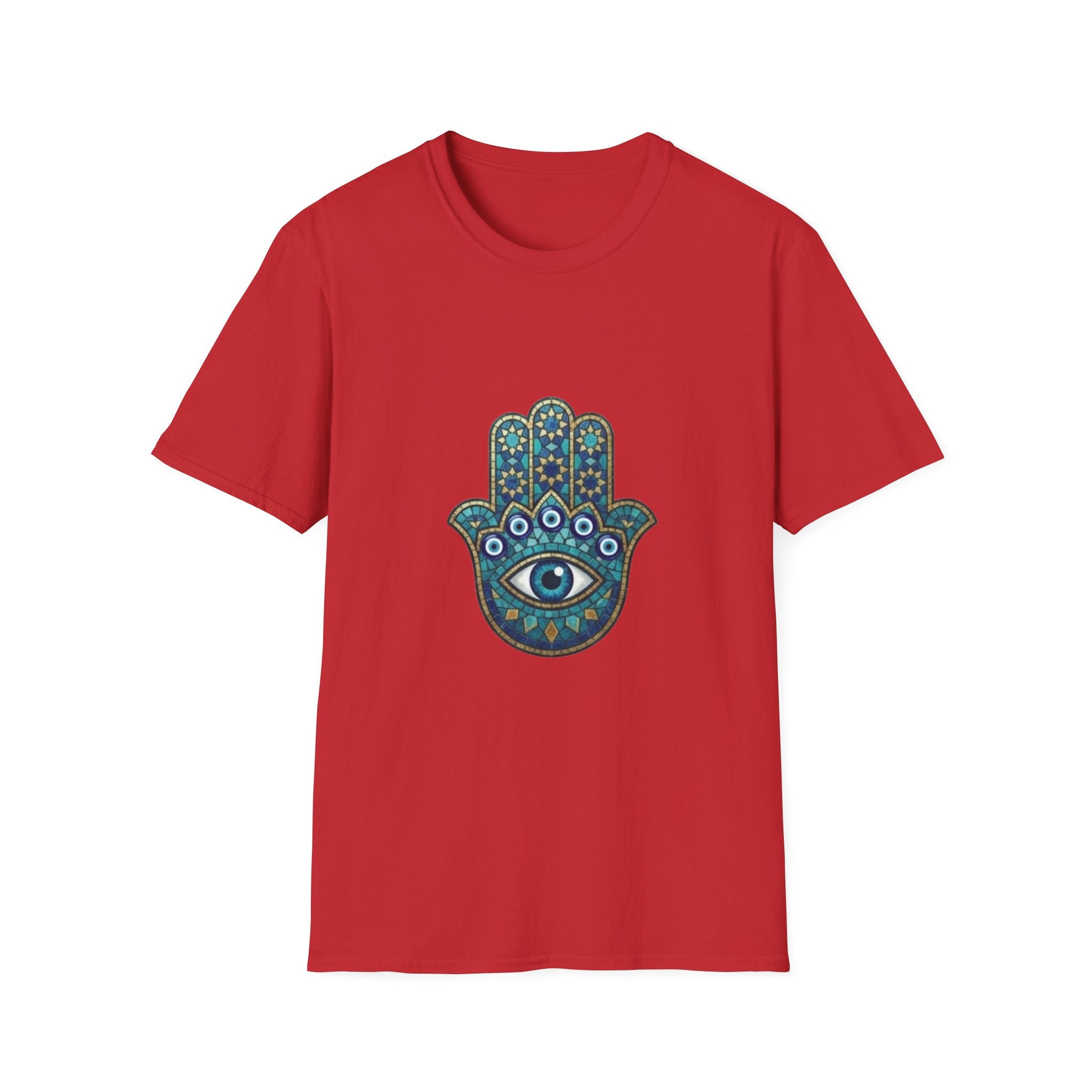 Hamsa Hand Tee with Evil Eye Print — Protective Symbol T-Shirt