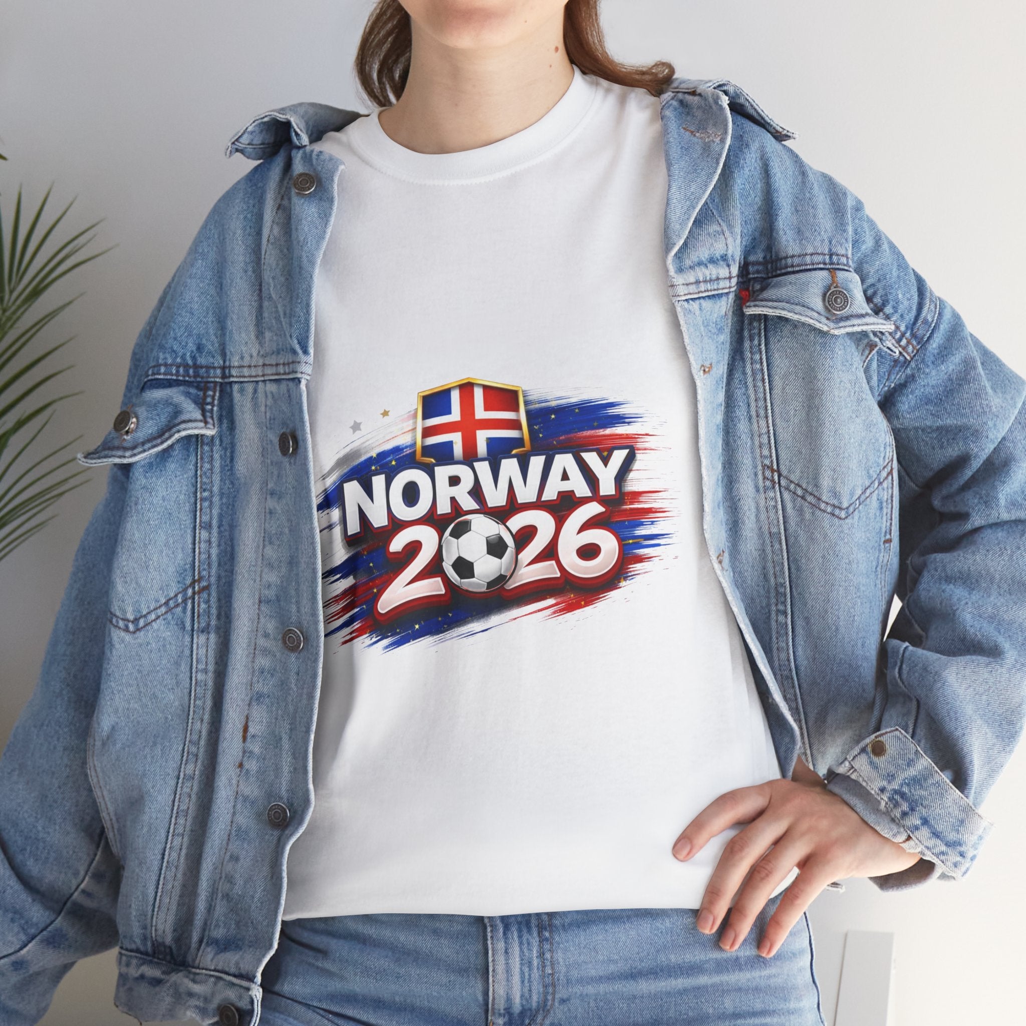 Norway 2026 Football Tee — Norwegian Flag Map Soccer Fan Shirt