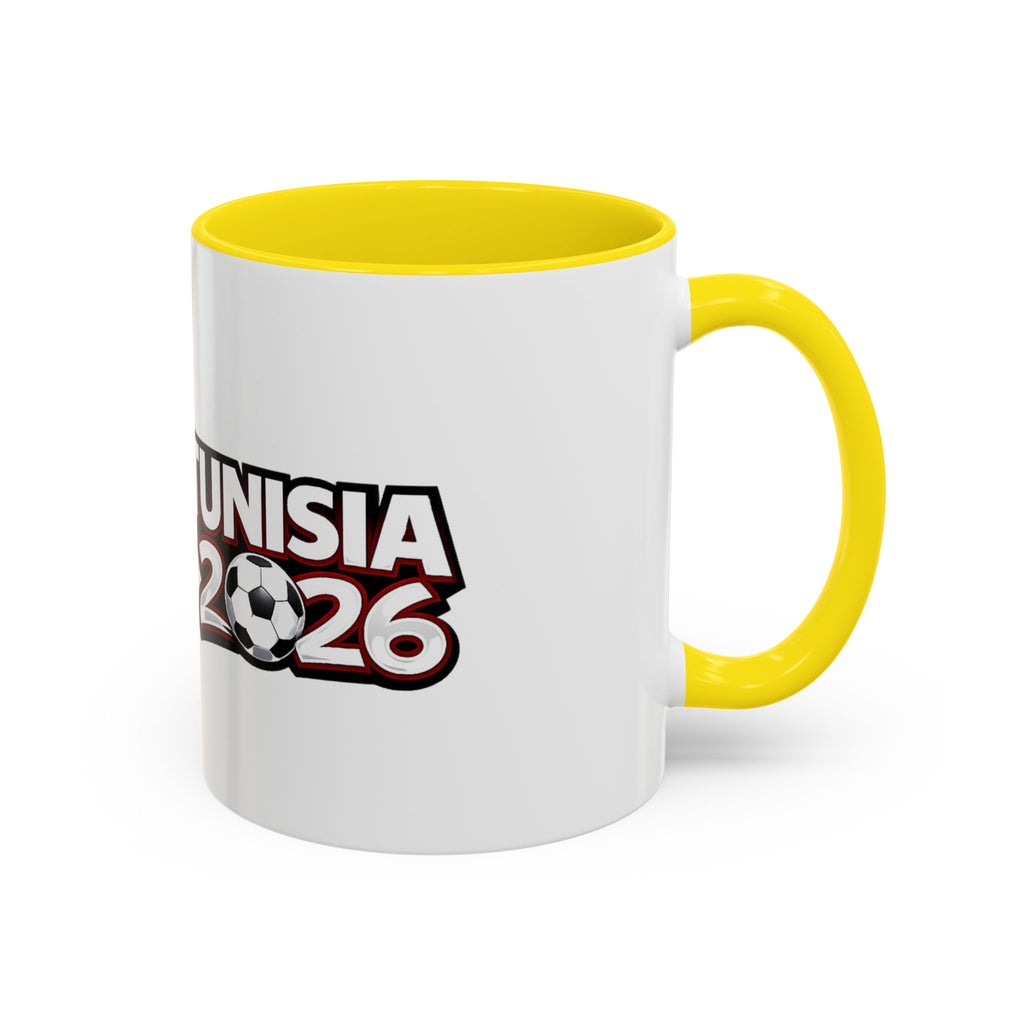 Tunisia 2026 Soccer Accent Mug — Flag & Football Fan Coffee Cup (11/15 oz)