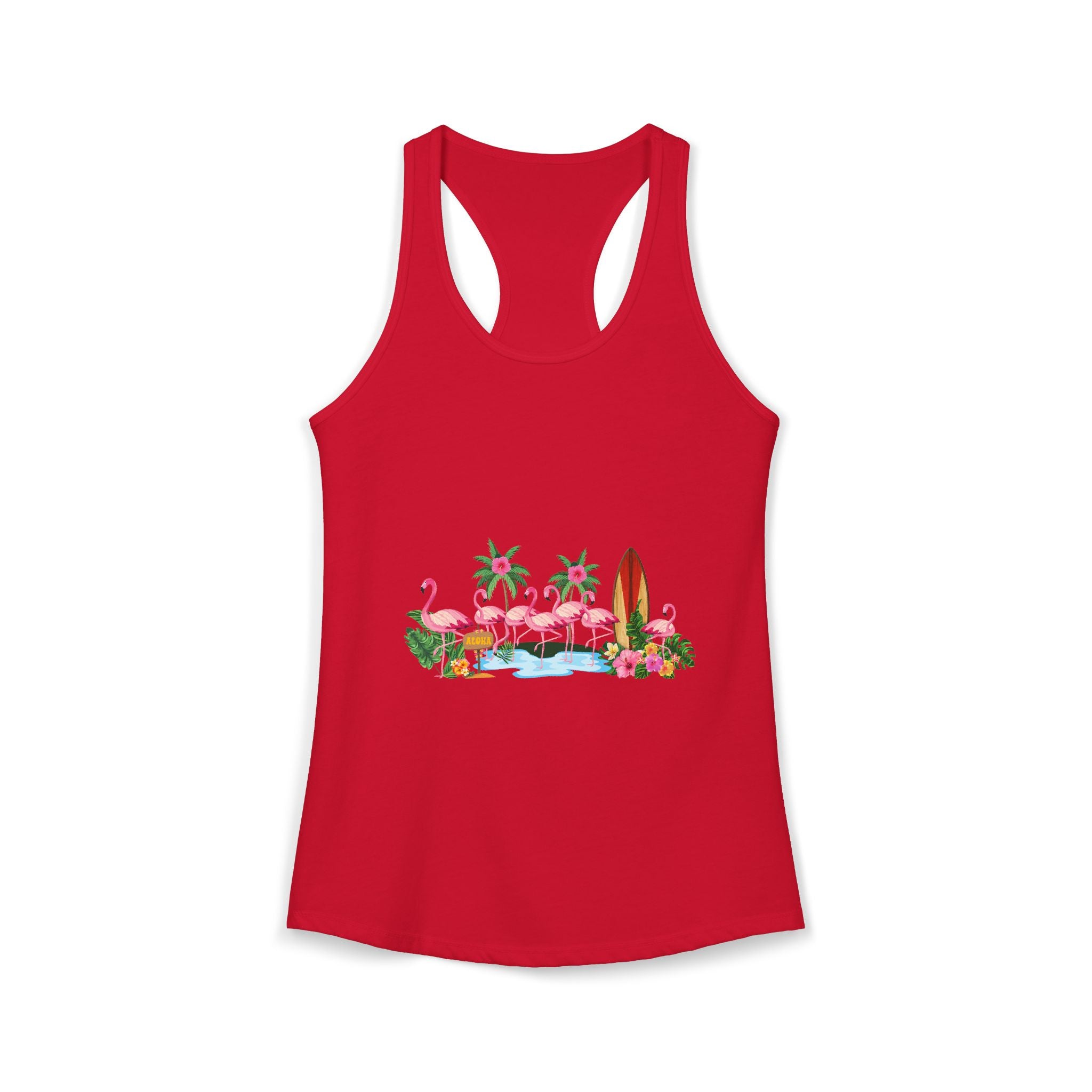Women's Ideal Racerback Tank Flamingo Beach