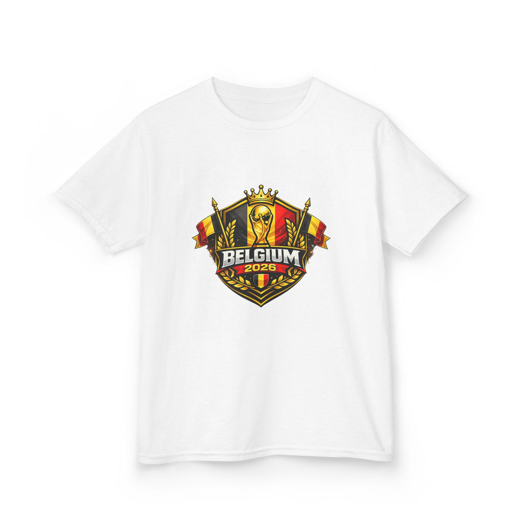 Belgium Soccer Kids T‑Shirt — World Cup 2026 Crest & Flag Tee