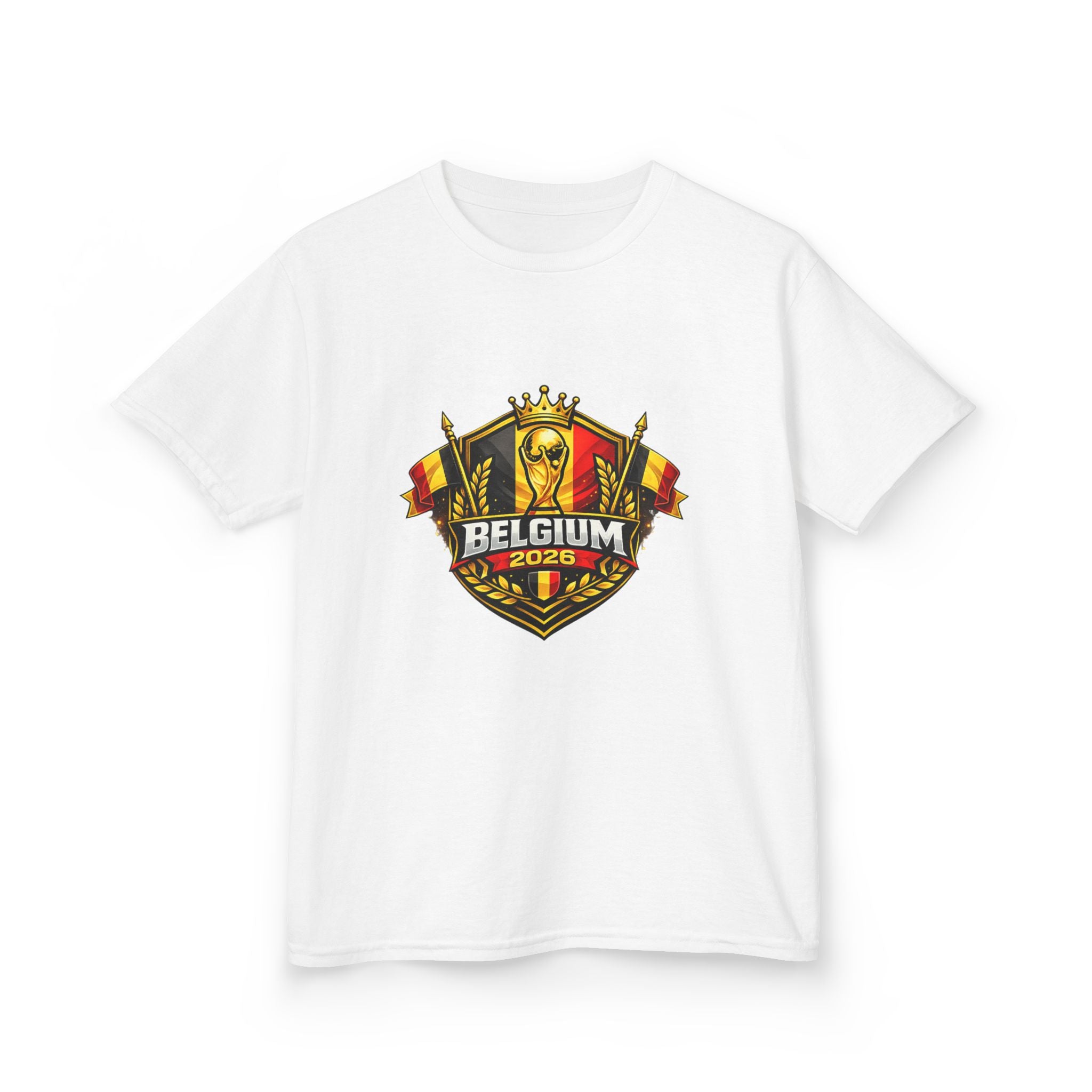 Belgium Soccer Kids T‑Shirt — World Cup 2026 Crest & Flag Tee