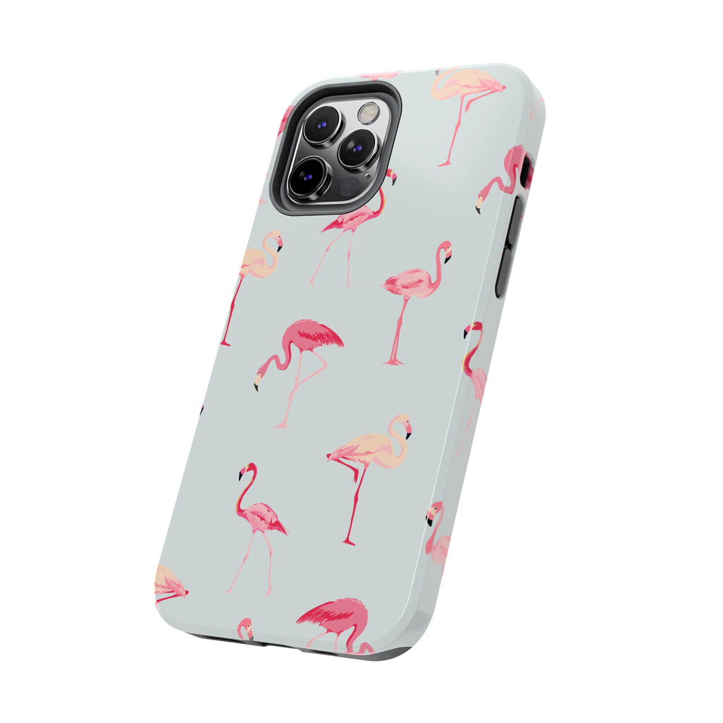 Flamingo Pattern Tough Phone Case — Cute Pink Birds Protective Phone Cover