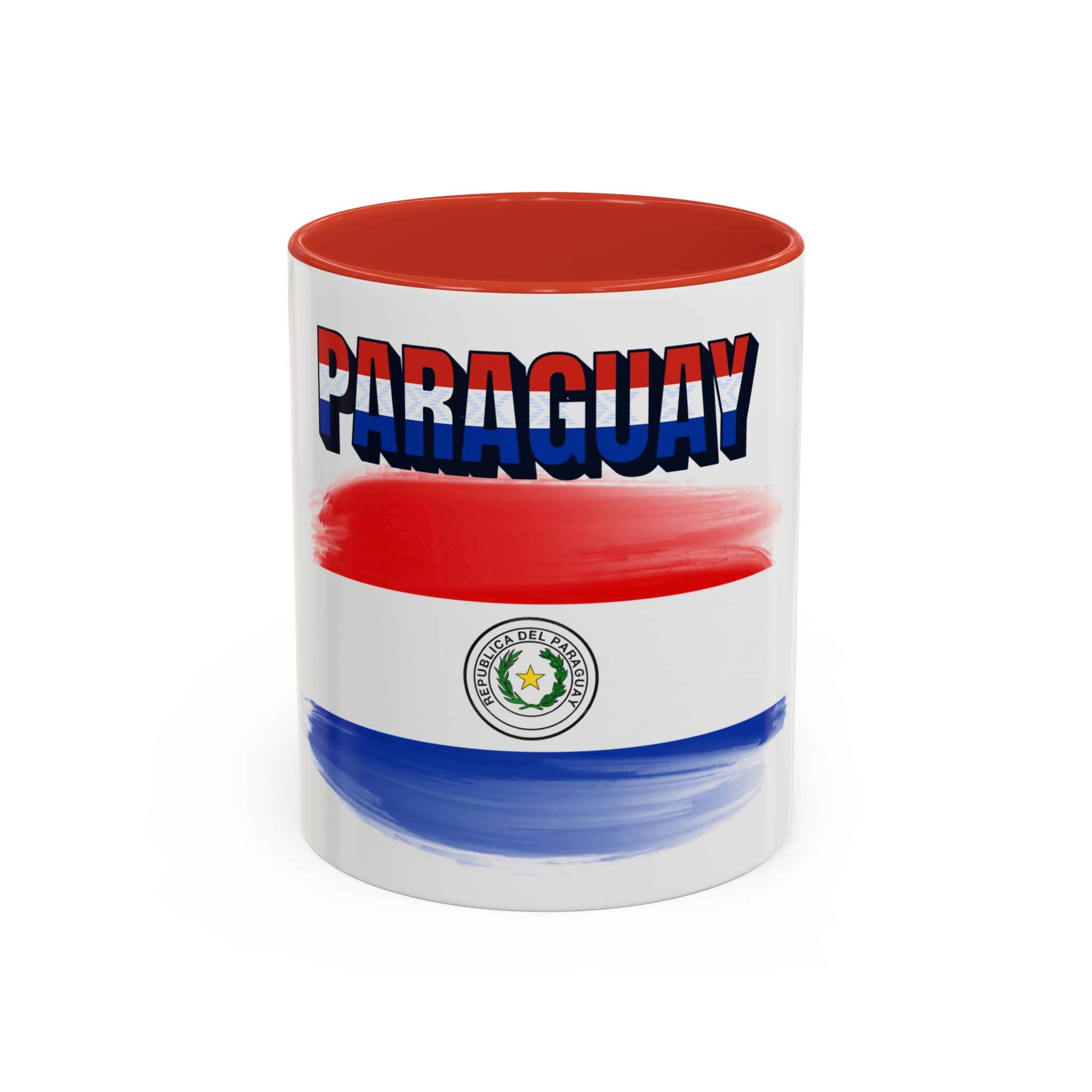 Paraguay Flag Accent Coffee Mug – Patriotic Red White Blue Souvenir (11/15 oz)