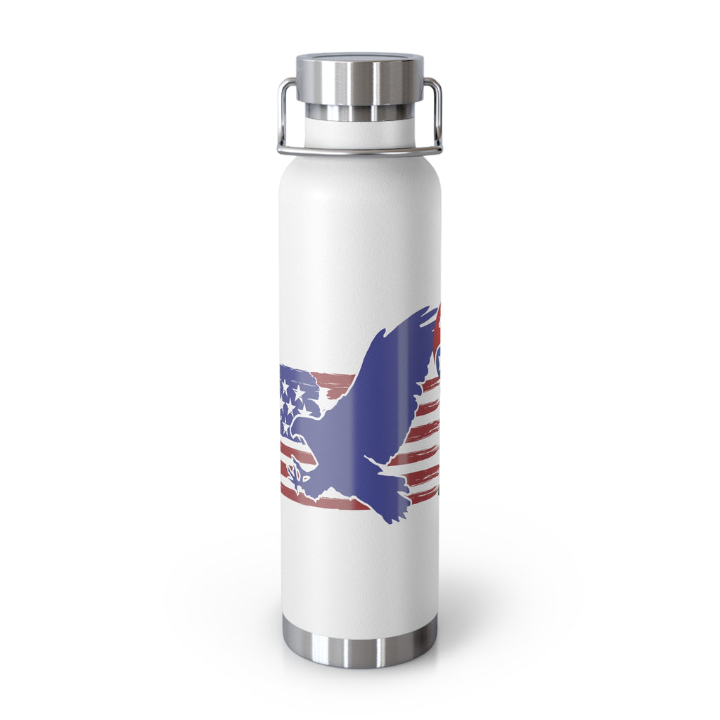 22oz Vacuum Bottle with American Flag Eagle — USA Patriotic Insulated Water Bottle