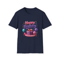 Birthday T-Shirt — "Happy Birthday" Gift Tee with Balloons & Present
