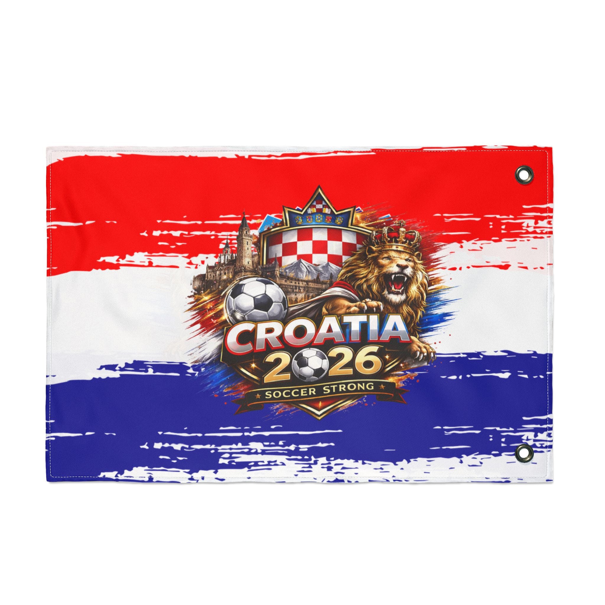 Croatia 2026 Soccer Flag — Double-Sided Football Fan Banner