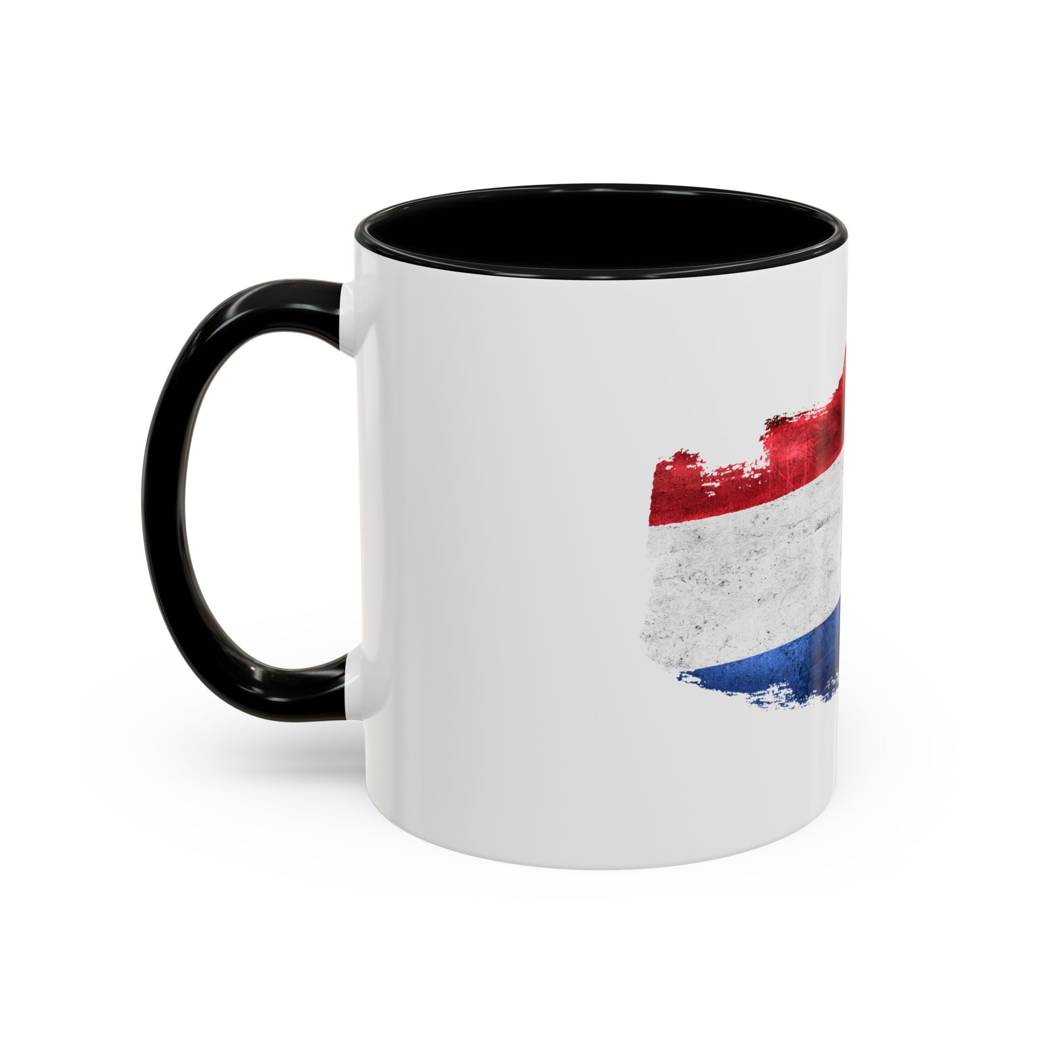 Netherlands Dutch Flag Brushstroke Accent Coffee Mug — 11/15oz