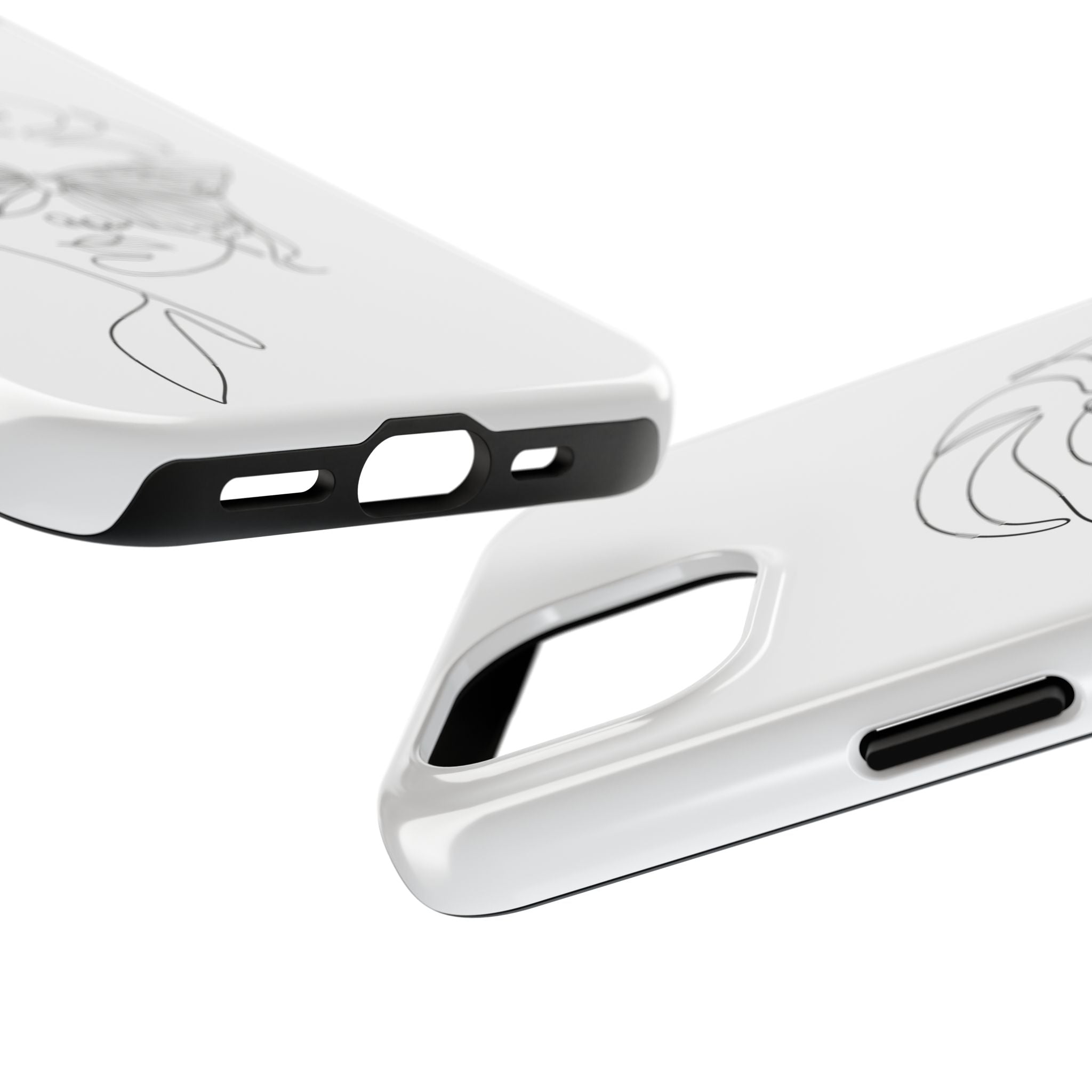 Butterfly Line Art Tough Phone Case — Minimalist Woman Face Design