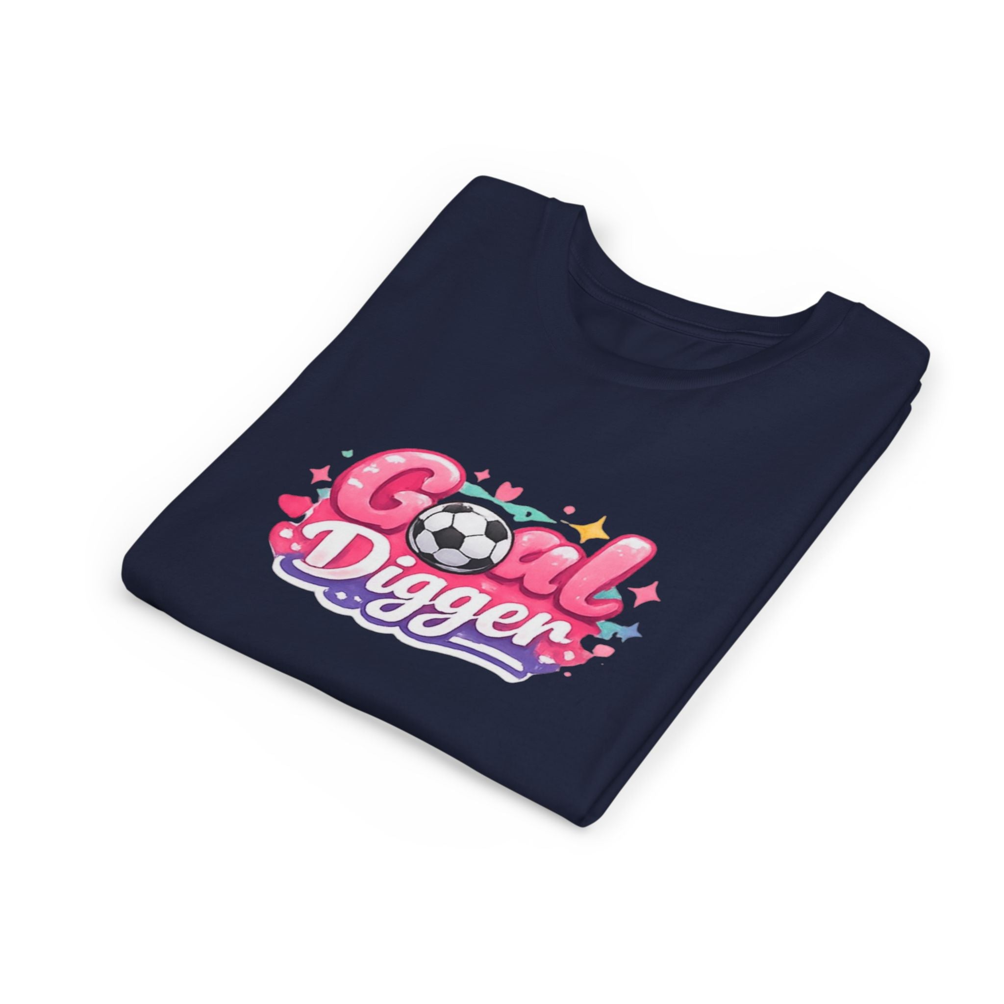 Youth Soccer Tee — "Goal Digger" Cute Pink Soccer Graphic