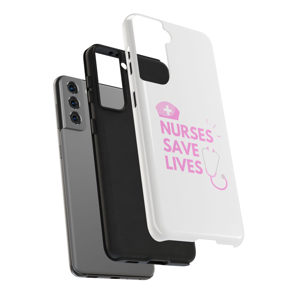Tough Phone Case — 'Nurses Save Lives' Pink Stethoscope Design