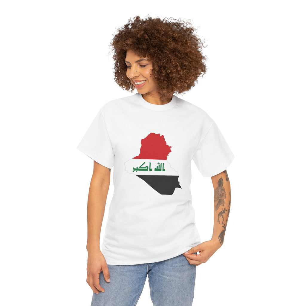 Iraq Flag Map T‑Shirt - Iraqi Pride Graphic Tee (Arabic 'Allahu Akbar')