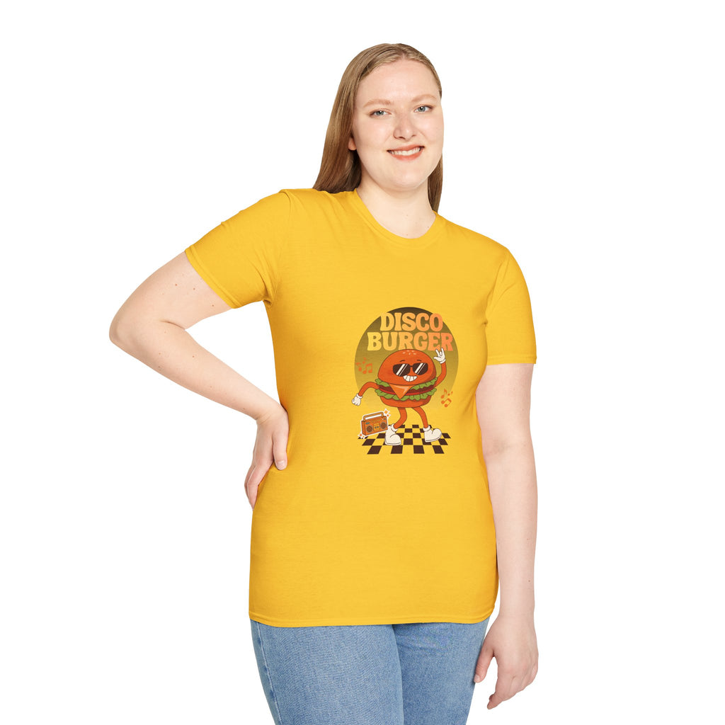 Disco Burger T-Shirt — Retro Dancing Burger Graphic Tee