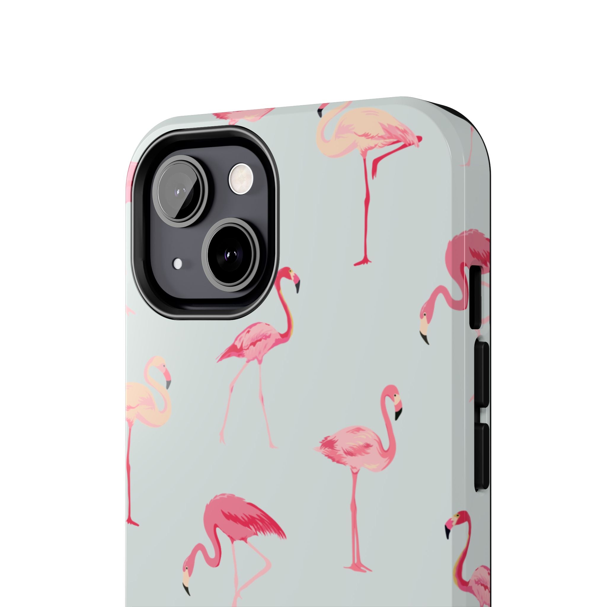 Flamingo Pattern Tough Phone Case — Cute Pink Birds Protective Phone Cover