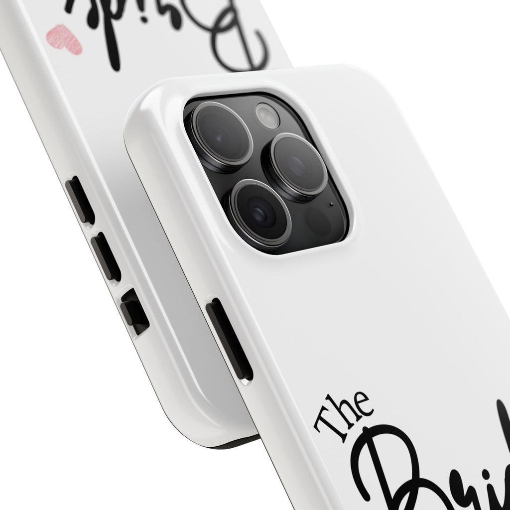 Bride Tough Phone Case — "The Bride" Script with Pink Heart | Bachelorette & Wedding Accessory