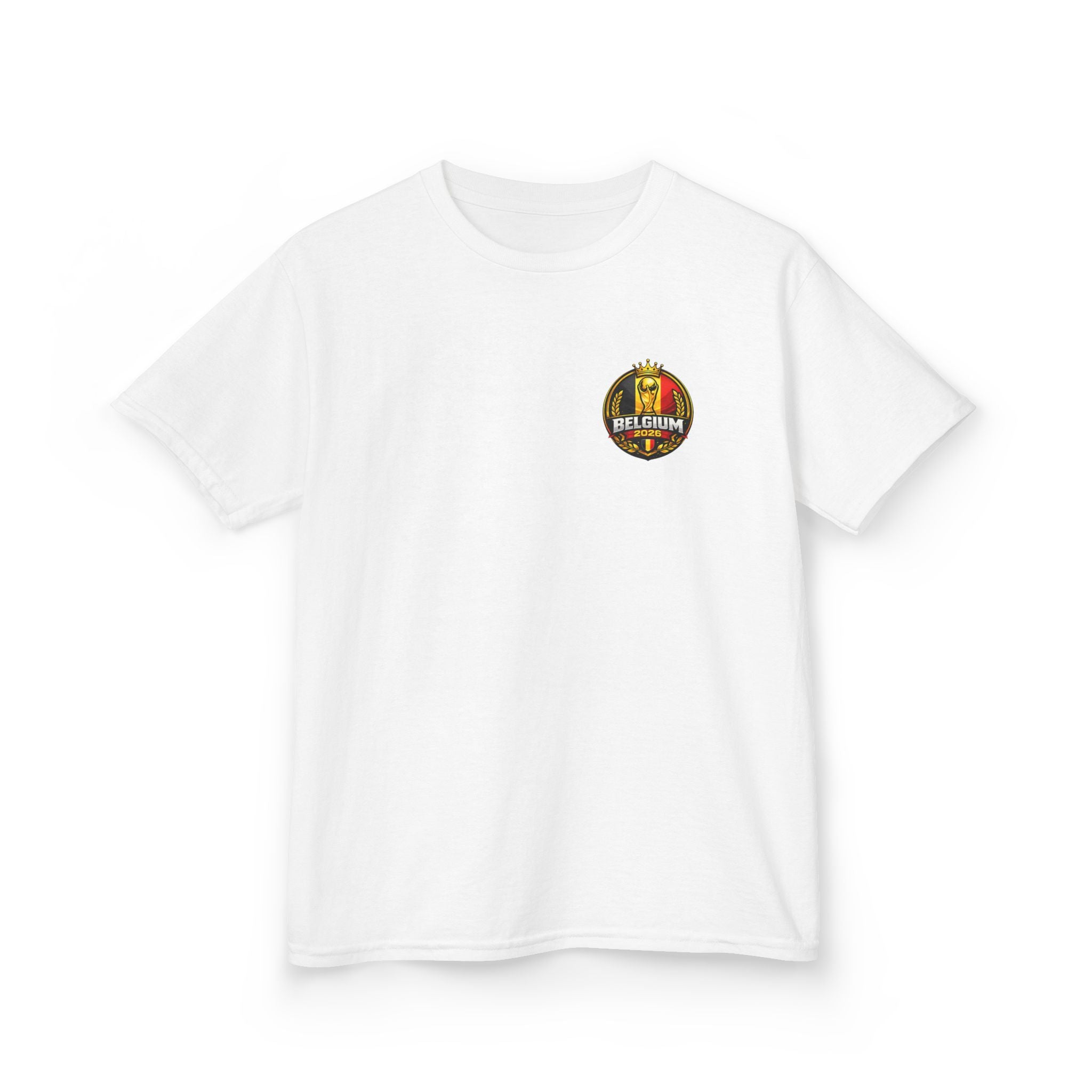 Belgium Kids T‑Shirt – Vintage Flag & Trophy Soccer Tee