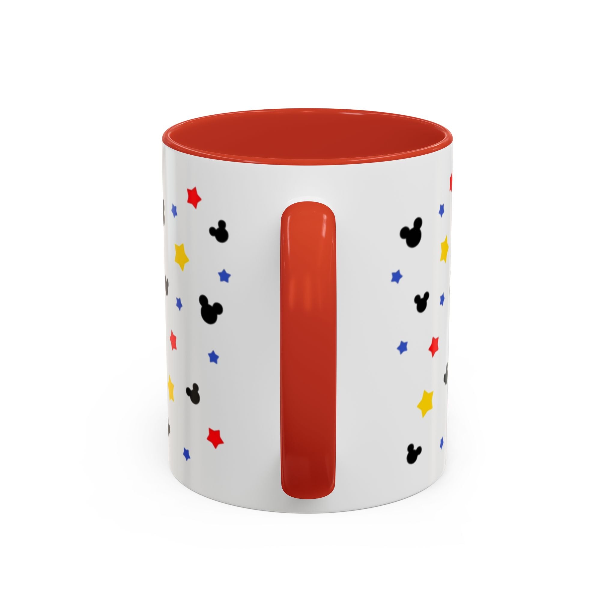 Mickey Mouse Accent Coffee Mug — Retro Cartoon Stars Design (11oz)
