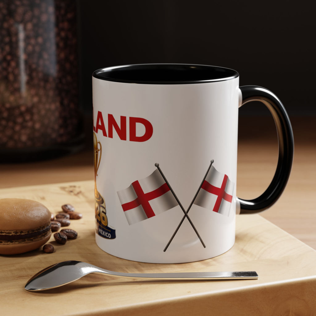 England 2026 Soccer Trophy Accent Coffee Mug — Cup Fan Gift (11/15oz)